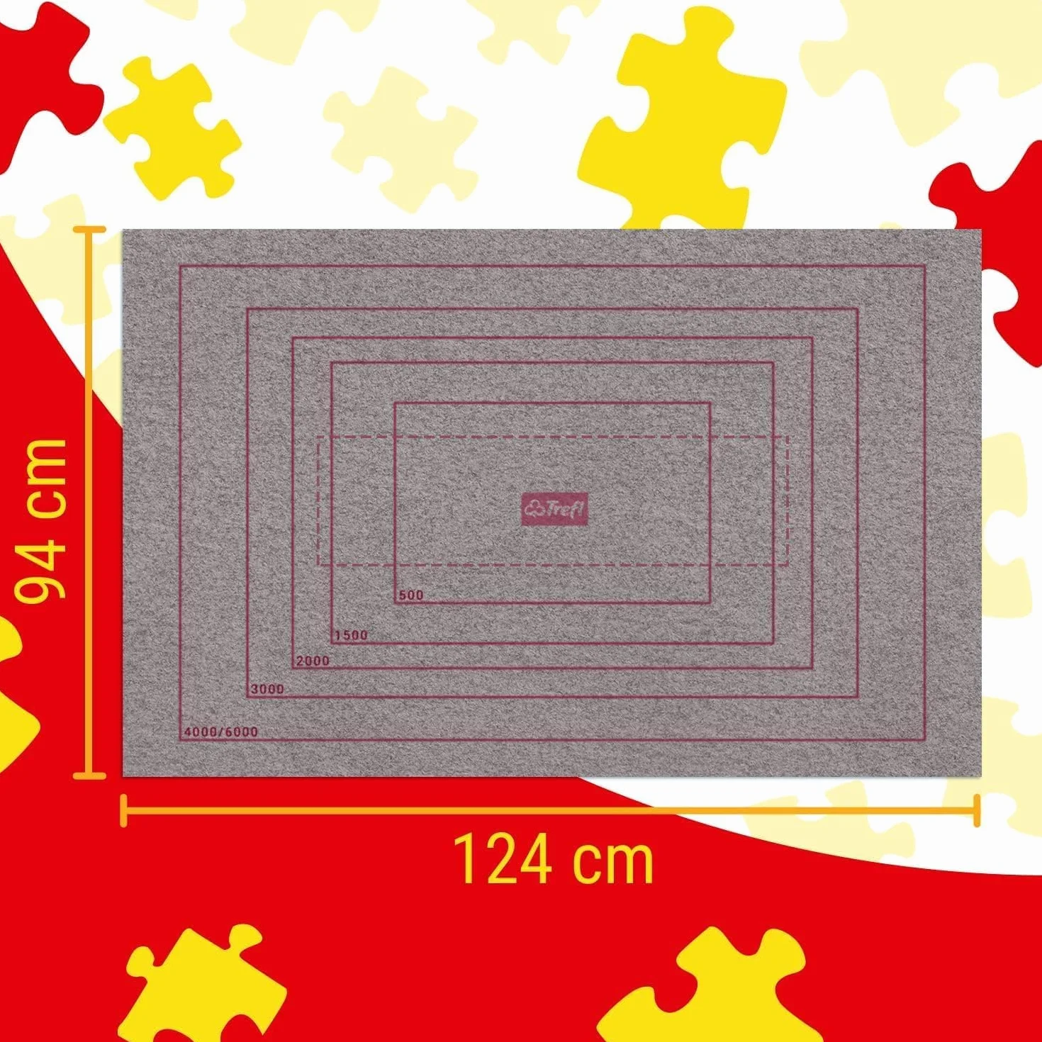 Trefl - Mata do Układania Puzzli, 500-3000 Elementów Trefl– Do Przenoszenia i Przechowywania Puzzli, Mata z Mocnymi Rzepami, Duży Rozmiar, Do Układanek o Rozmiarze do 116x85 cm
