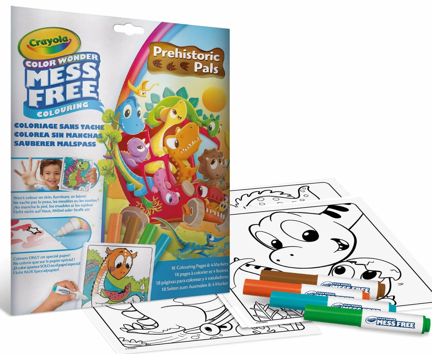 CRAYOLA Color Wonder zestaw ekonomiczny bez plam motyw przyjaciół zwierząt dla dzieci wiek 3-5 lat