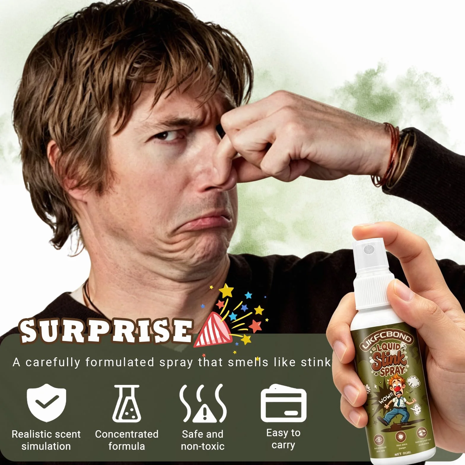 Ekstra Mocny Śmierdzący Spray, Płynny Spray do Zenia, Niesamowity Śmierdzący Spray na Zarty, Spray Zenia dla Miłośników Psikusów, Prank Party dla Dorosłych, 2 Sztuki, 30ML