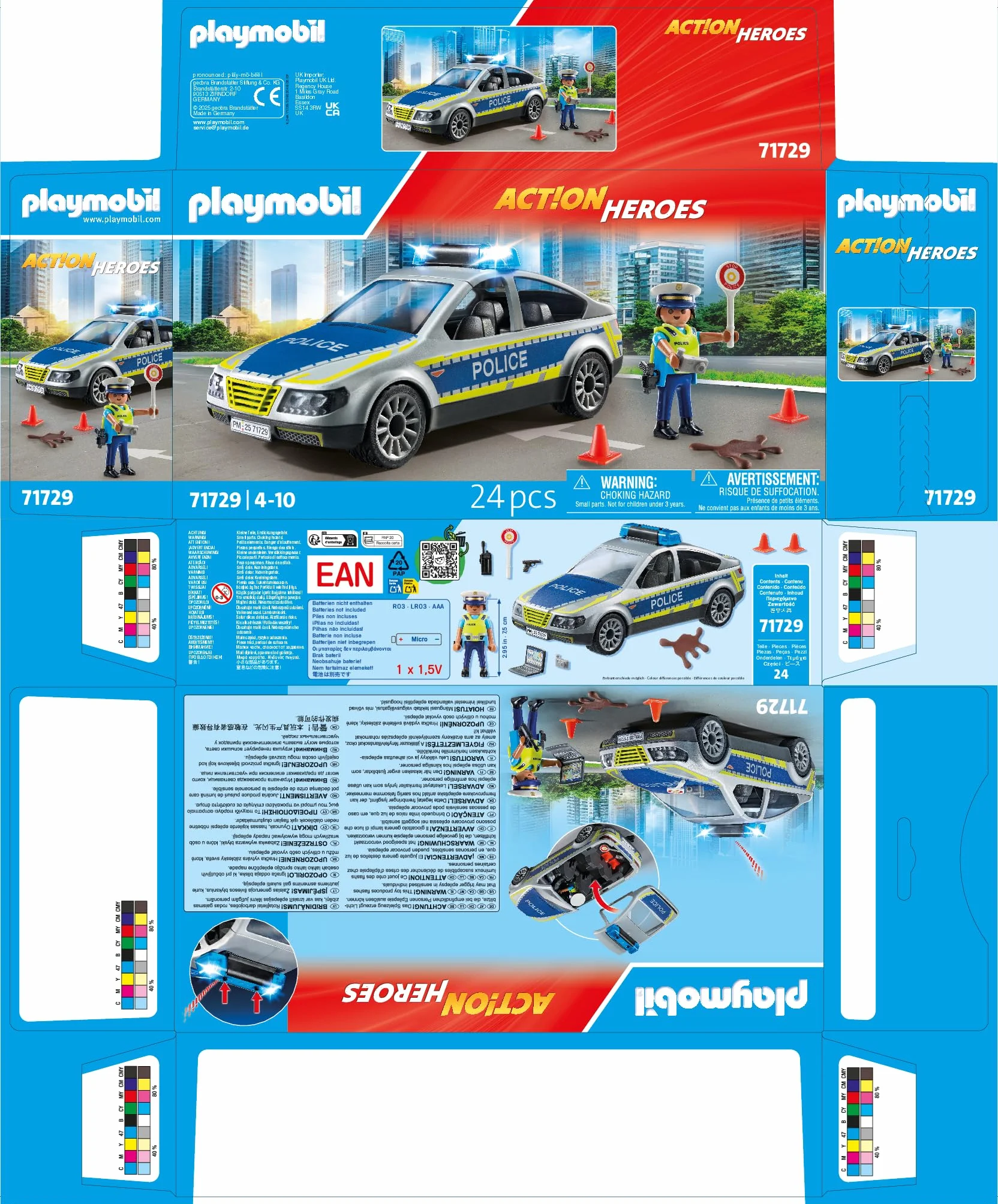 PLAYMOBIL | Action Heroes | Radiowóz policyjny | Samochód policyjny | Auto zabawkowe | Zabawka dla dzieci od 4. roku życia | 71729