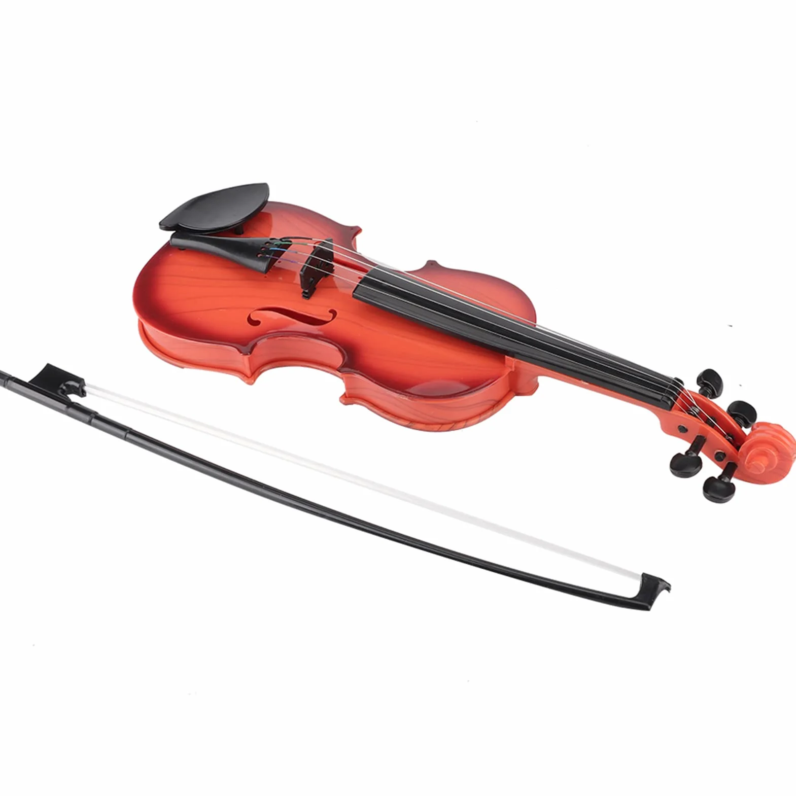 Skrzypce Zabawka Muzyczna Instrument Rozrywka dla Dzieci Symulowane Skrzypce Akustyczne Struna Muzyczna Początkujący Rozwijanie Praktyka (Jasnobrązowy)