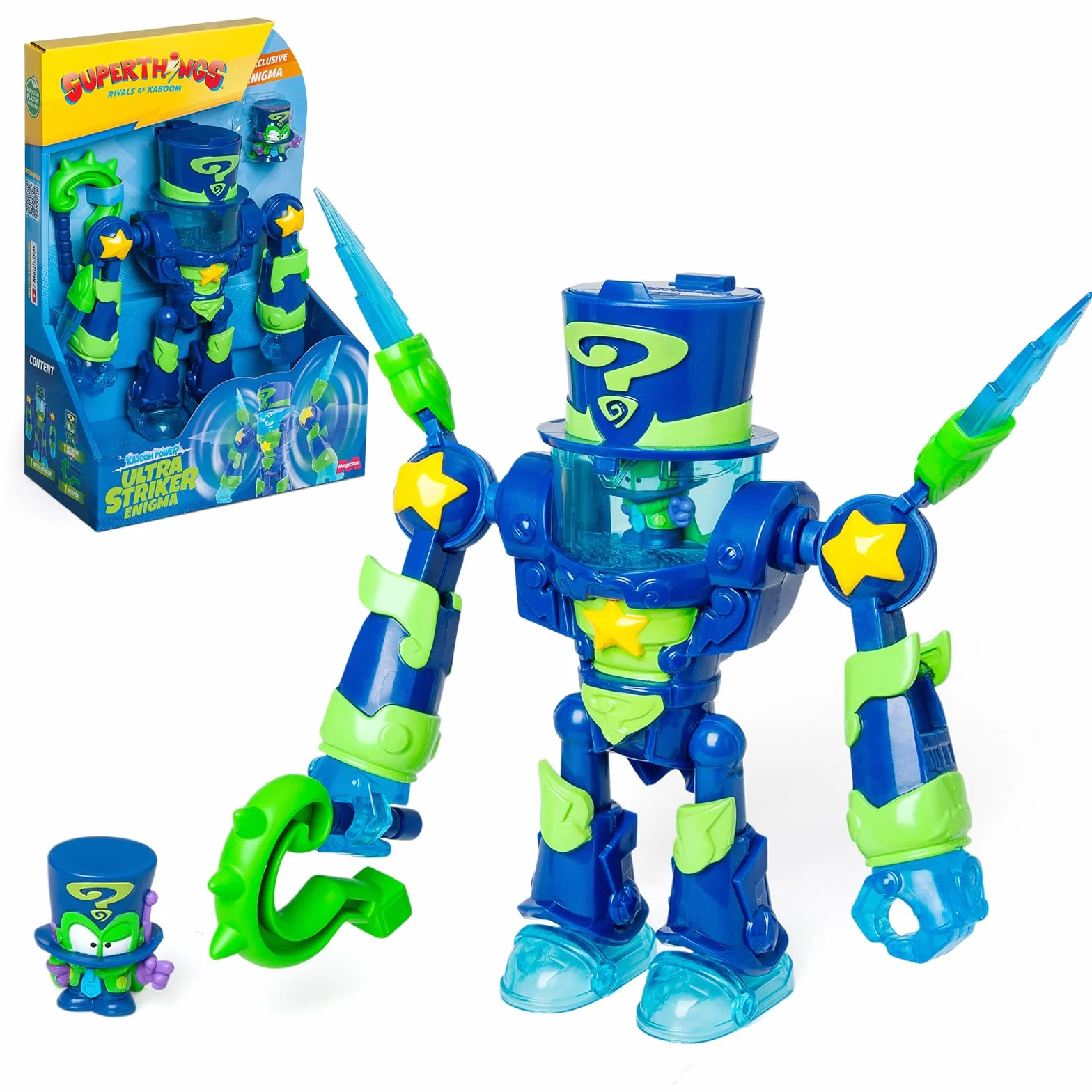 SUPERTHINGS - Ultra Striker Enigma. SuperThings Kazoom Power Ultra Striker Robot Ultra Striker - Zawiera 1 x Ultra Striker Robot, 1 ekskluzywną Enigmę, 1 x Akcesorium