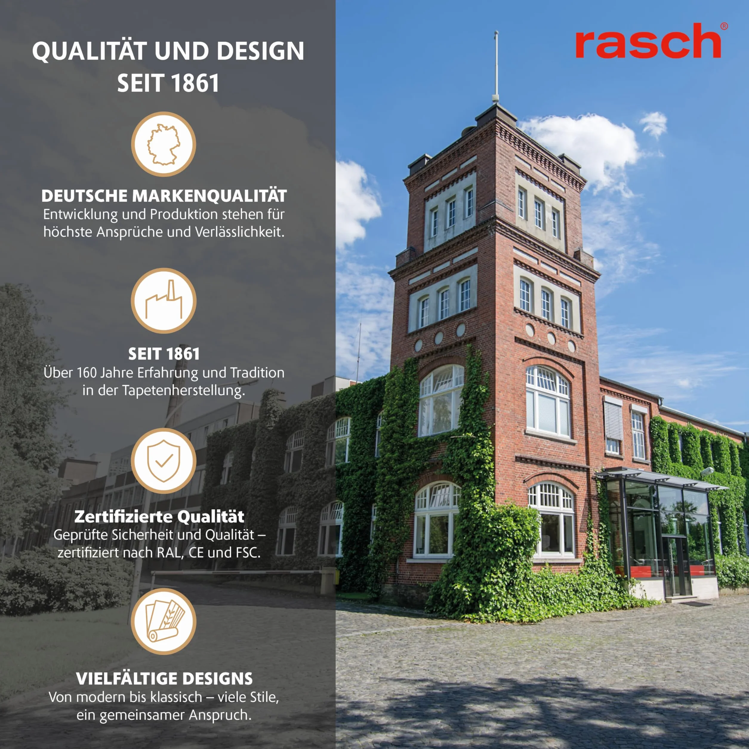 Rasch Tapeta flizelinowa (uniwersalna) biała 10,05 m x 0,53 m zmiana tapet 633368 tapeta, 10,05 0,53 m