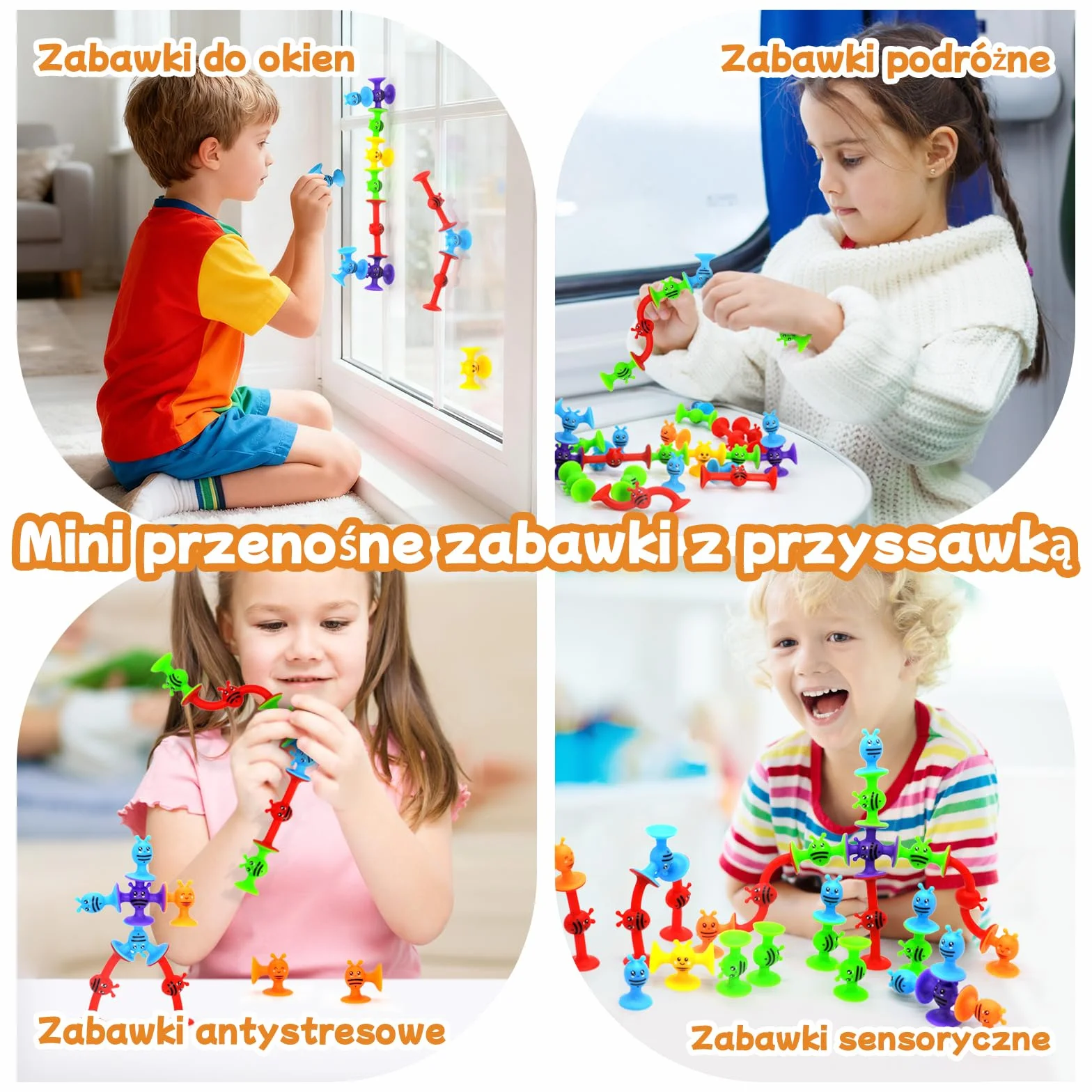 42 zabawki z przyssawką, silikonowa przyssawka, zabawka do wanny dla dzieci od 3 lat, sensoryczna zabawka ssąca, zabawka antystresowa, zabawka podróżna dla dzieci i dorosłych