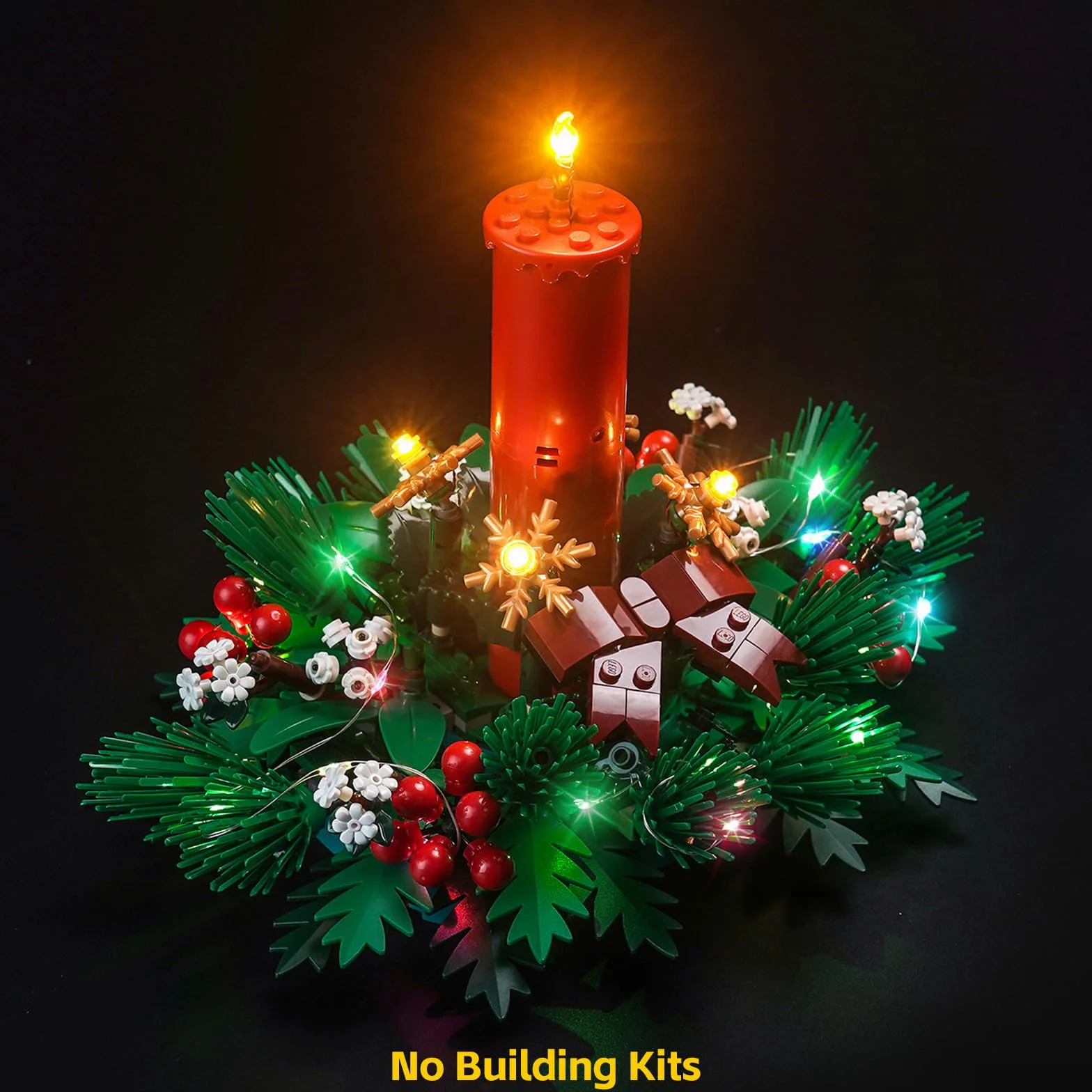 Zestaw świateł LED kompatybilny z Lego Christmas Table Decoration (nie jest to model), zestaw oświetleniowy kompatybilny z 40743 Christmas Table Decoration, kreatywna zabawka