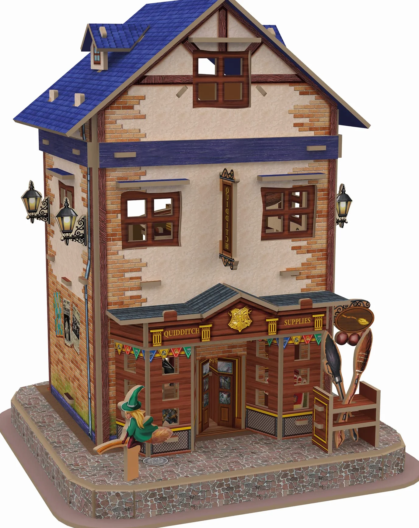Asmodee - HARRY POTTER - Puzzle 3D ze sklepu z akcesoriami do quidditcha - wierne odwzorowanie - Dla dzieci od 8 lat - 1 gracz - 120 minut czasu - wciągająca kreatywna rozrywka - wersja francuska