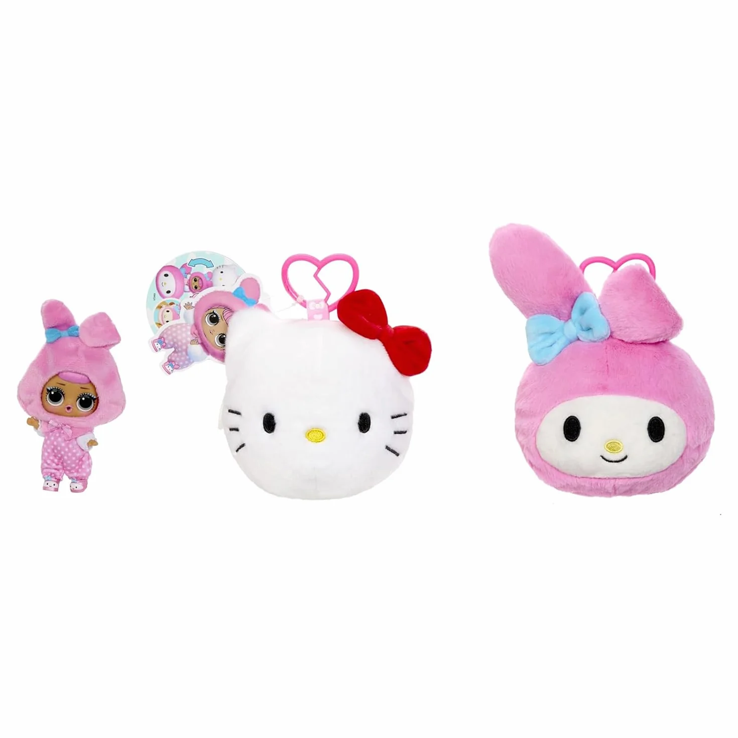 L.O.L. Surprise! Loves Hello Kitty Reversible Plush Surprise - Dwustronna Pluszowa Niespodzianka z Bohaterami Sanrio, Dopasowaną Laleczką L.O.L., 5 Niespodziankami, Dla Dzieci od 4 Lat