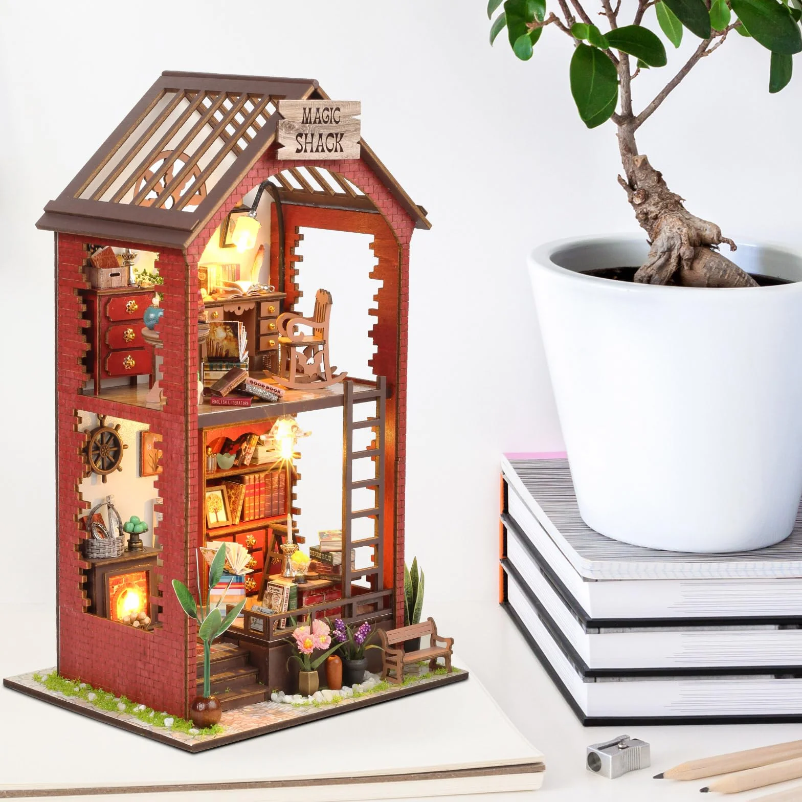 Drewniany domek dla lalek DIY zestaw Cuteefun prezent urodzinowy świąteczny