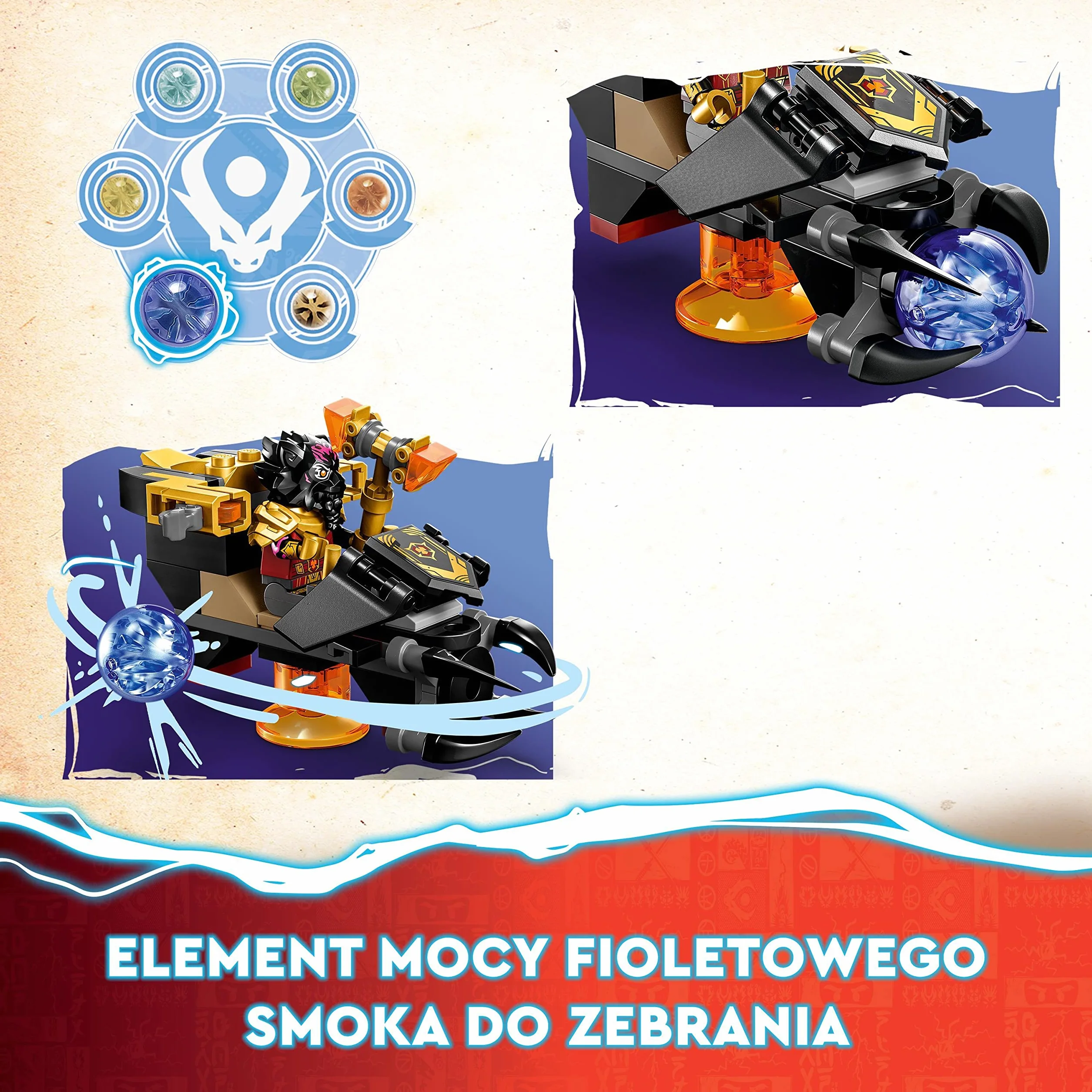 LEGO 71793 NINJAGO Lawowy smok zmieniający się w falę ognia, zestaw z serii Dragons Rising z figurką mitycznego stworzenia oraz minifigurkami Kaia i Lloyda, zabawka, prezent dla dzieci