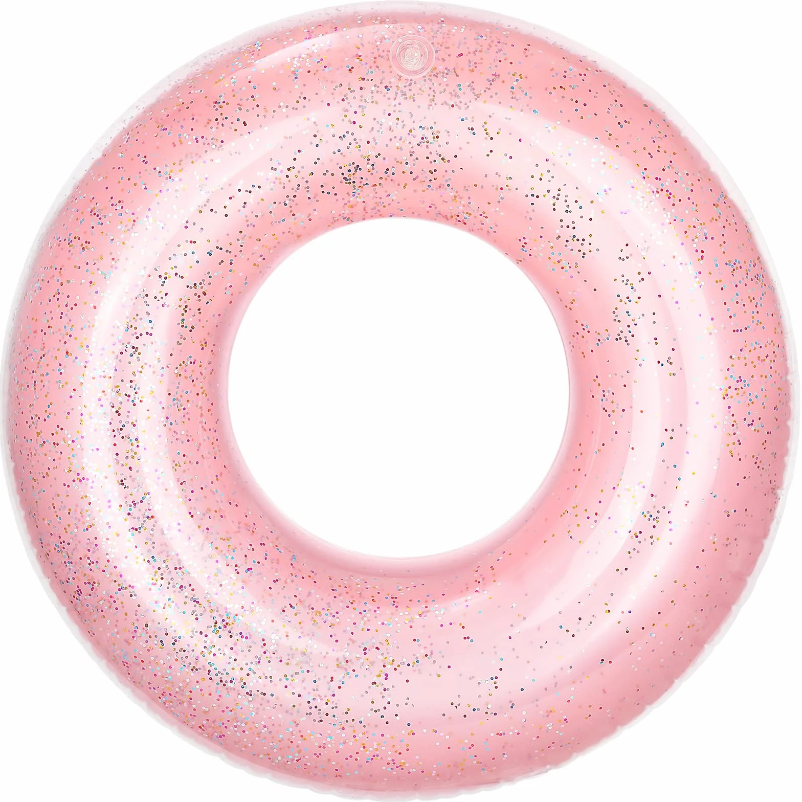 MoKo Swim Rings with Glitter, 90cm Diameter Inflatable Pool Float Swimming Pool Float Tube Round Shaped Swimming Tube Water Fun Beach Pool Toys for Summer Party for Kids Adults - Rose Gold