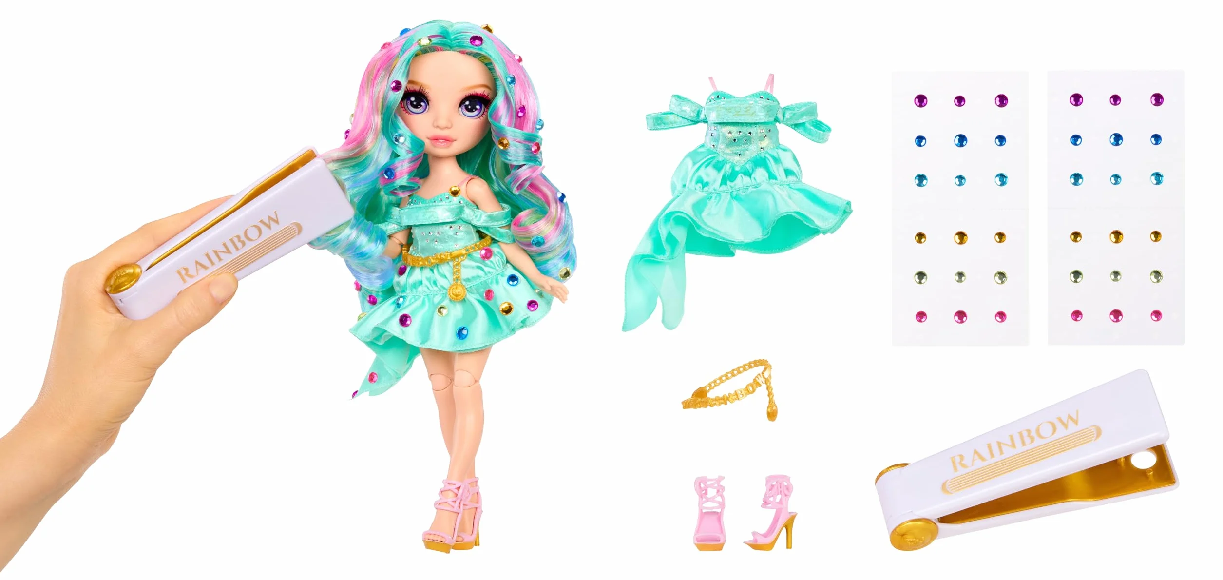 Rainbow High Be Dazzling Celine Turquoise 28 cm Lalka z Narzędziem do Ozdabiania