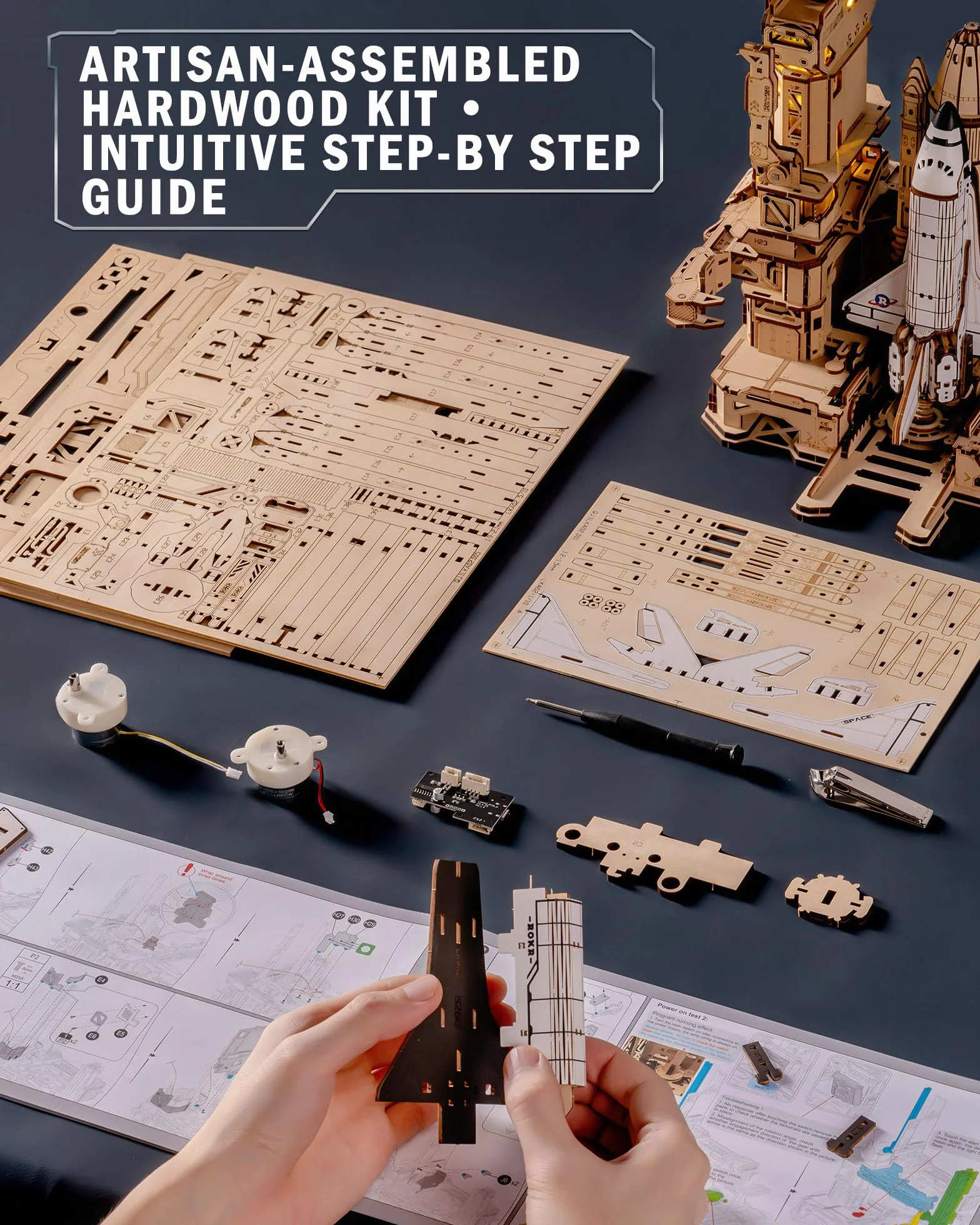 ROKR Drewniane puzzle 3D LQA01 Space Shuttle