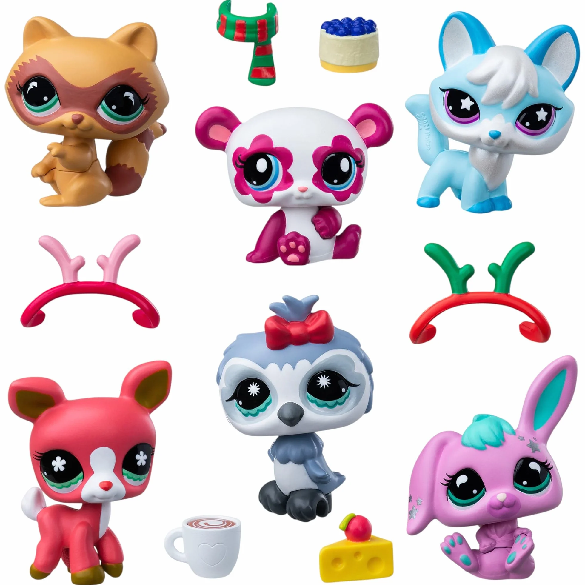 Littlest Pet Shop kalendarz adwentowy dla zwierząt domowych, 8 sklepów dla zwierząt domowych i 16 akcesoriów, kalendarz na Boże Narodzenie, mini figurki ze zwierzętami do kolekcjonowania, zabawki dla