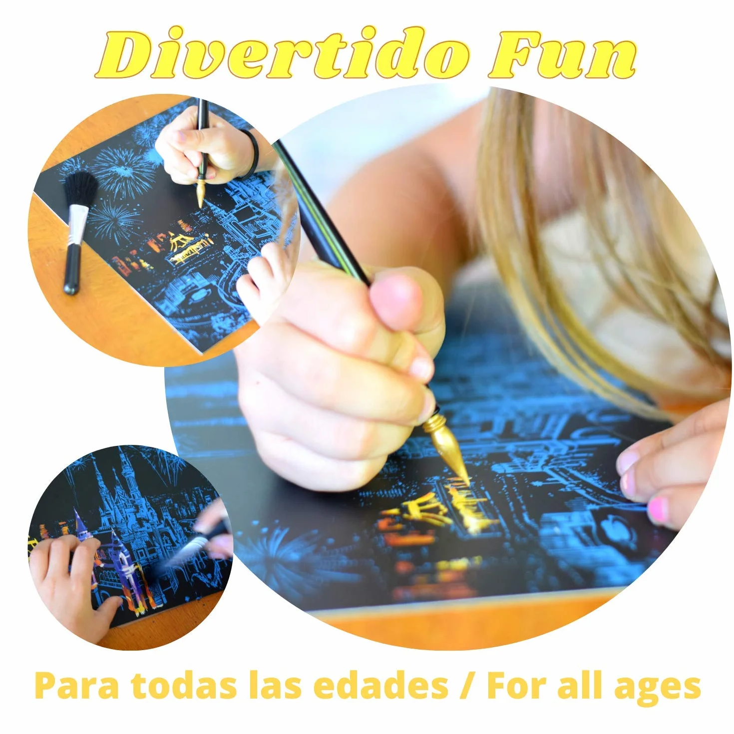 Nacnic Arkusze do zdrapywania. DIY sztuka i rzemiosło dla dorosłych i dzieci, papier do zdrapywania z kolorowymi tłami do rysowania. Paryż, Londyn, Las Vegas i Nowy Jork. 40,5 x 28,5 cm, zestaw 4