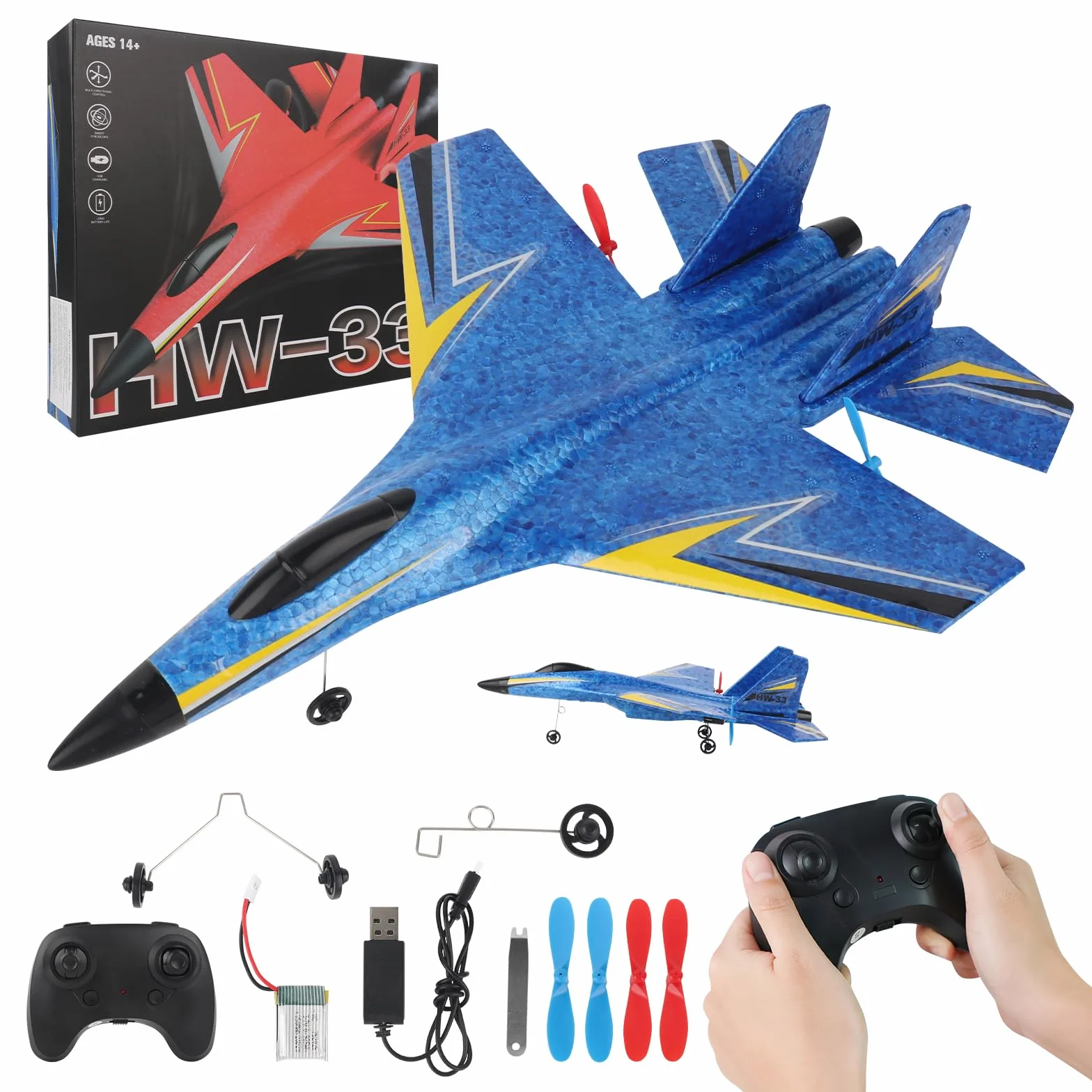 LUFEIS F-22 Zdalnie Sterowany Samolot 2,4 GHz 2-Kanałowy Model z Systemem Żyroskopowym Xpilot