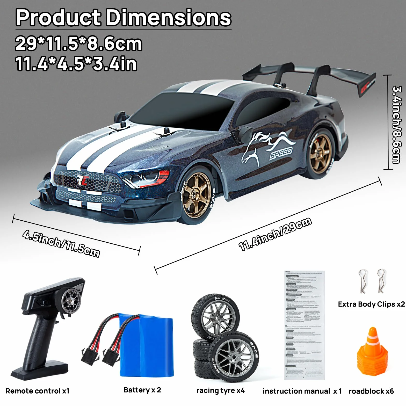 Zdalnie sterowany samochód, 1:14, Drift Auto 4WD GT, drifting RC, z dźwignią gazu proporcjonalnego, zabawka wyścigowa dla dorosłych, chłopców, dzieci