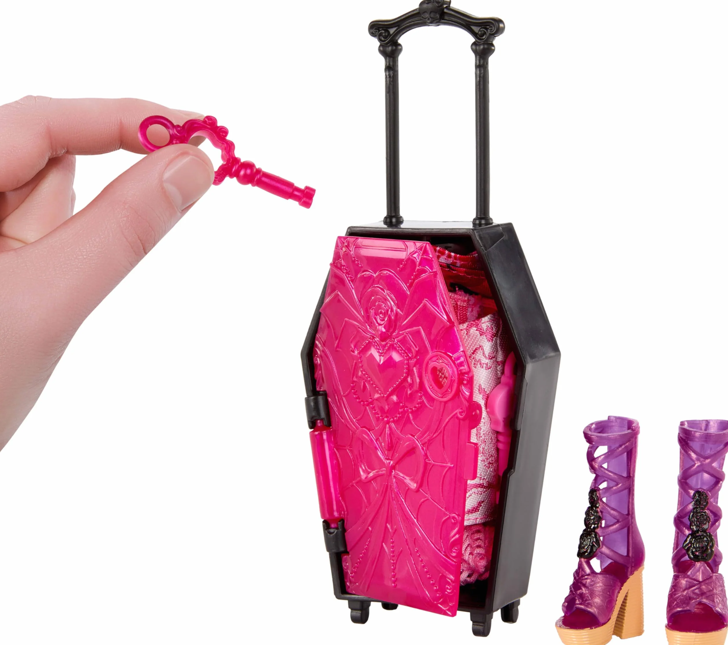 Monster High Straszysekrety Seria 7 Upiorystyczne wakacje Draculaura Zestaw lalka walizka akcesoria JDR50