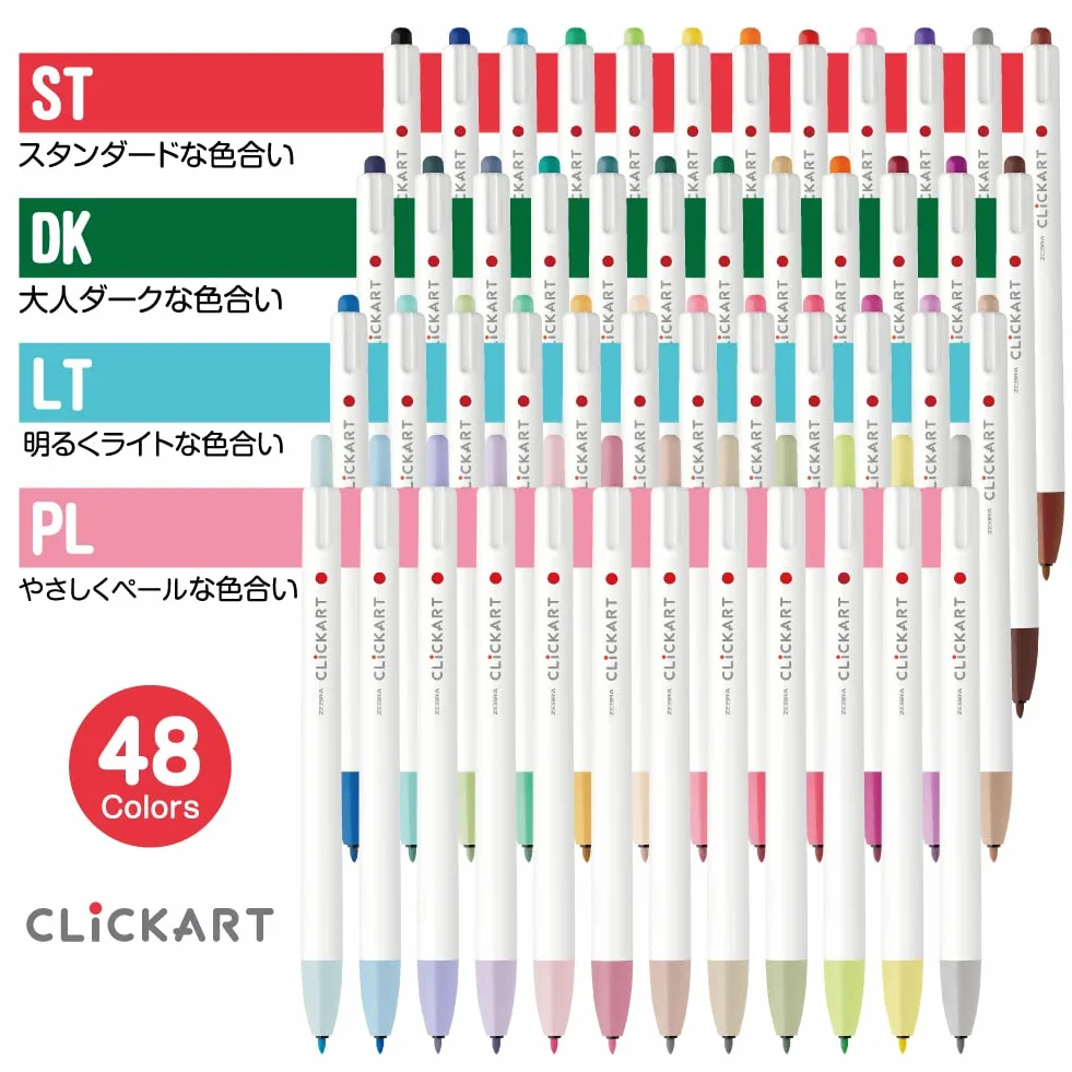 ZEBRA Clickart PL WYSS22-12CPL długopisy na bazie wody, zestaw 12 szt