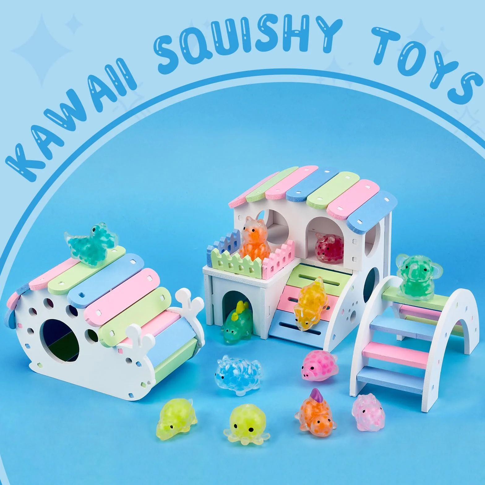 42 sztuki Mochi Squishy Fidget Toys dla dzieci - Mini Squishies na ulgę stresu z uroczymi wzorami zwierzątek - Upominki na przyjęcia dziecięce, nagrody szkolne, prezenty urodzinowe dla dzieci
