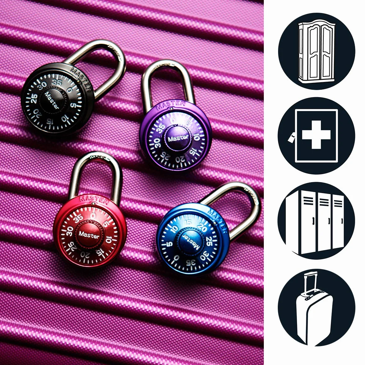 Master Lock 1533EURD Kłódka szyfrowa, losowy kolor, 5,7 x 4 x 2,5 cm