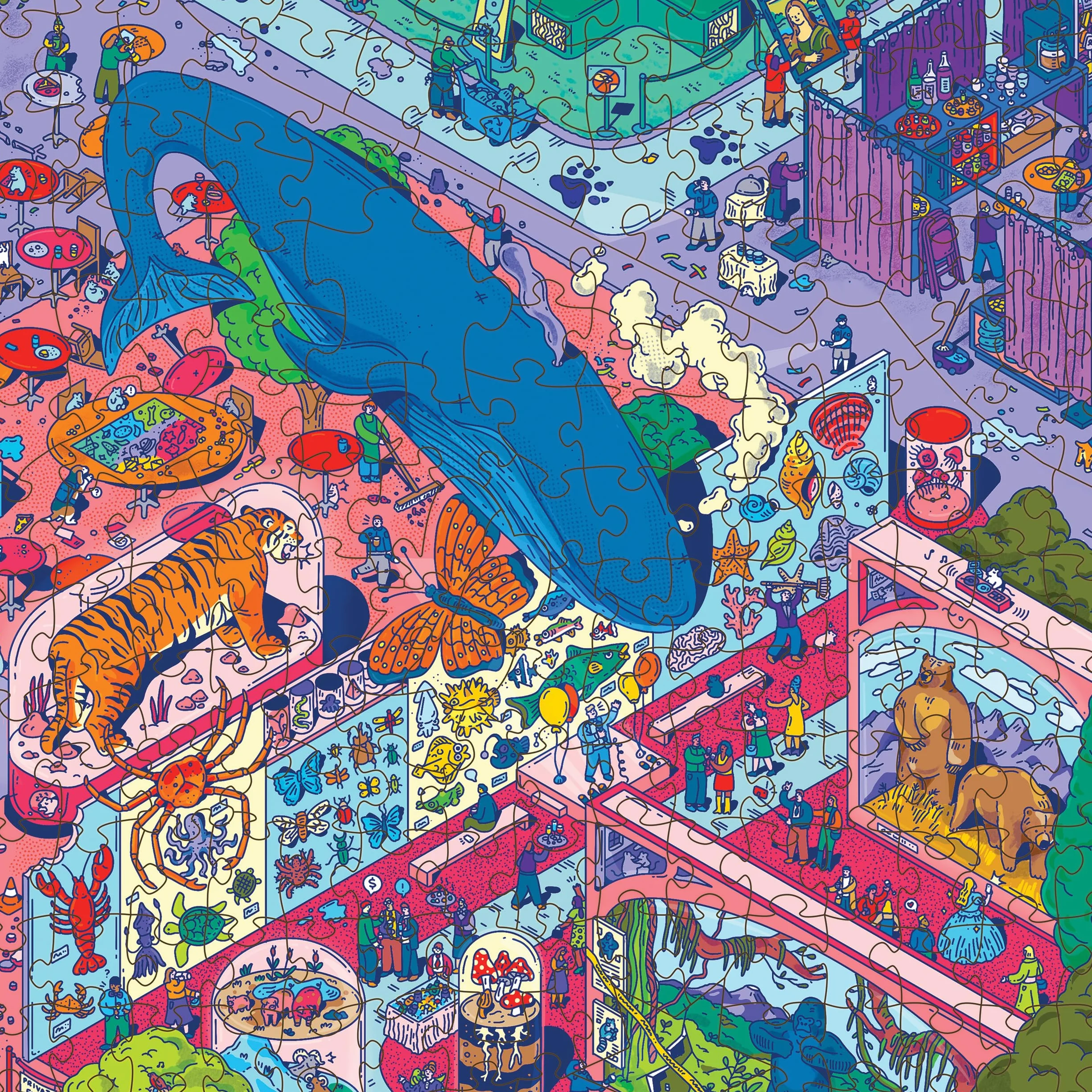 Magic Puzzle Company Zestaw 3 układanek z serii czwarta: Big Rock City, The Awakened Artifacts i The Peckish Pirates, 1000-elementowe puzzle