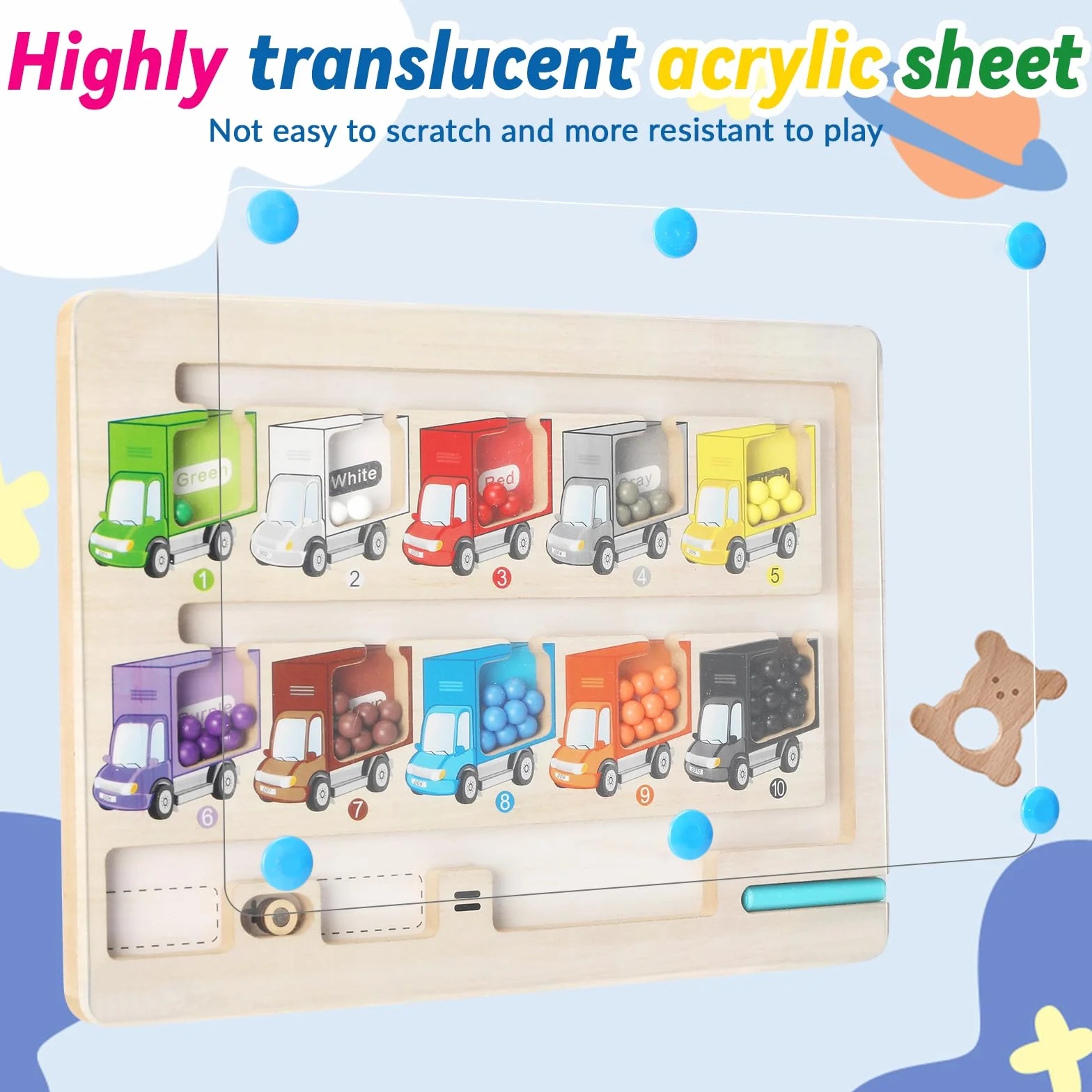 Montessori magnetyczne labirynty drewniane gry edukacyjne dla dzieci 2-3 lat 30x22 cm