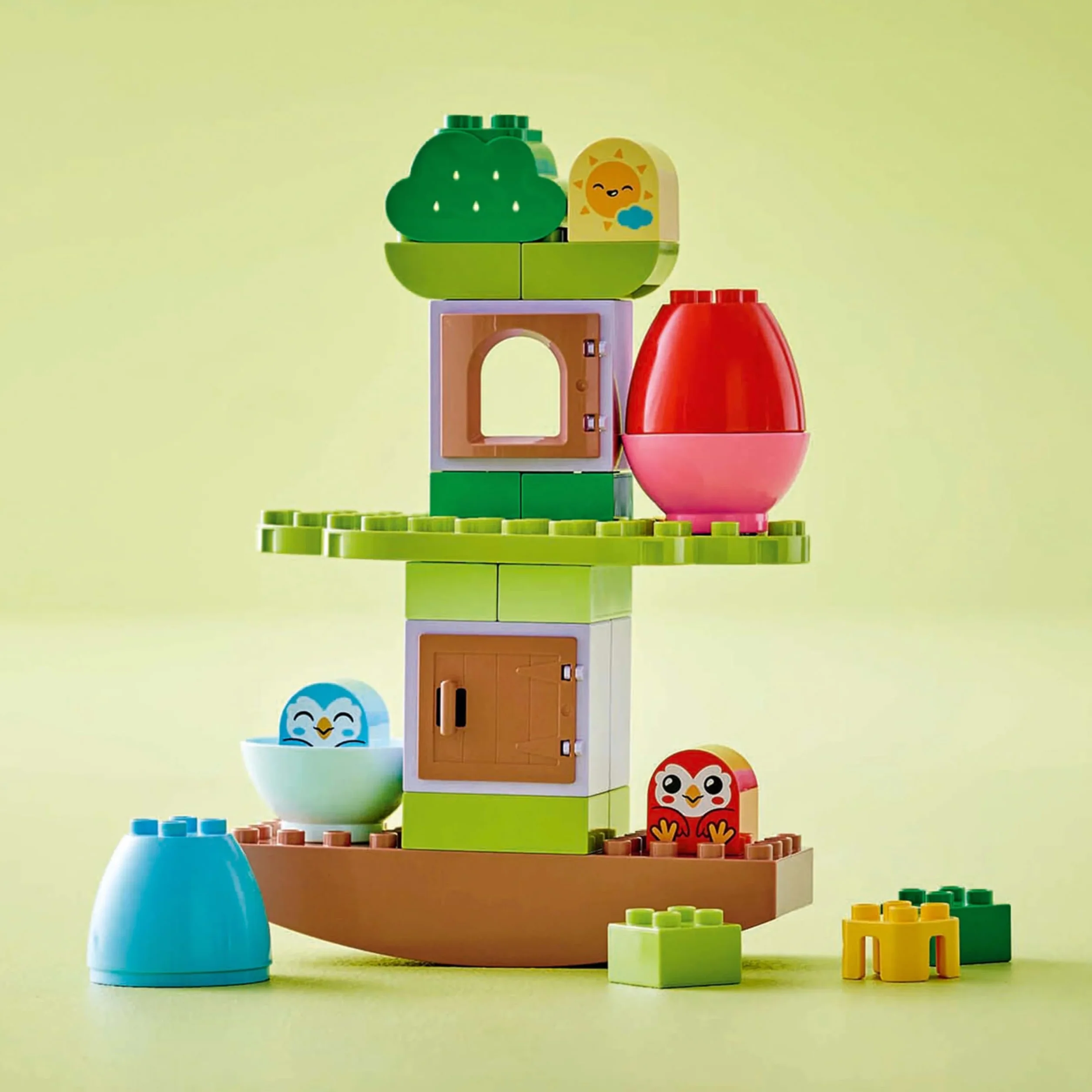 LEGO DUPLO Moje Pierwsze Balansujące Drzewko 10440 Edukacyjna Zabawka dla Dziecka z Domkiem na Drzewie i 2 Figurkami Ptaków