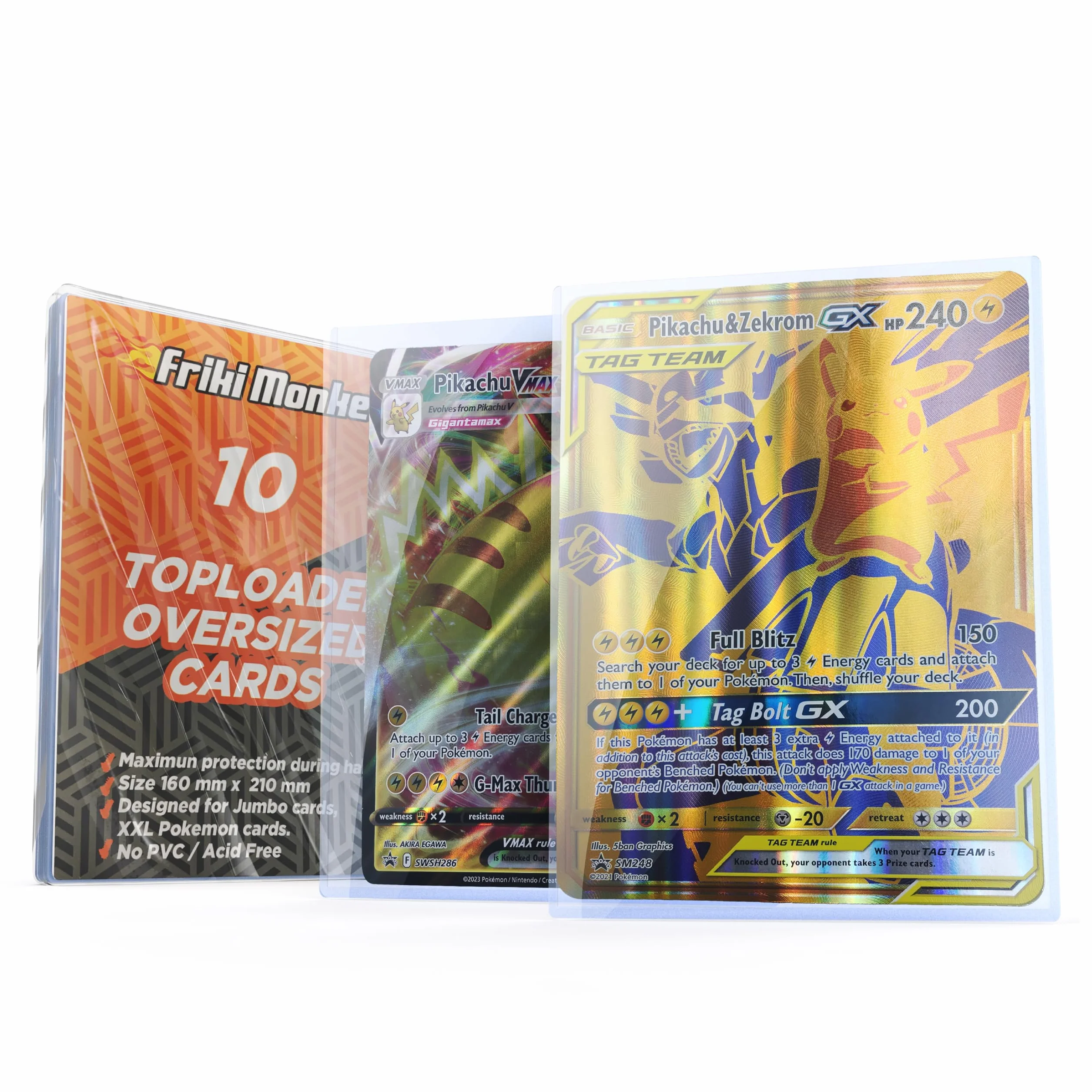 Toploader XXL na Karty Pokemon - Twarde Etui 15x21cm - Chroń Swoje Karty Jumbo w Stylu! (Pack 10)