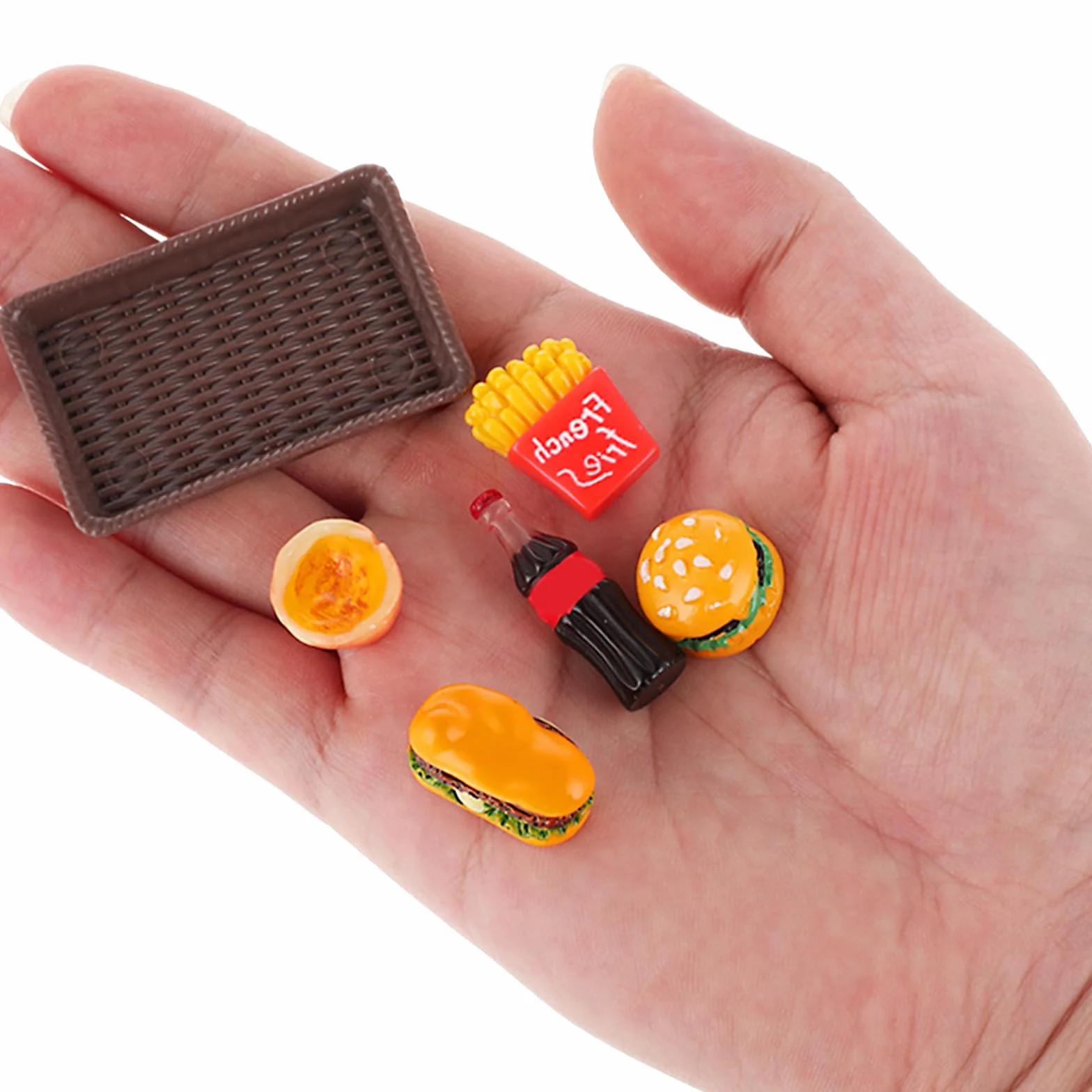 Cobee Miniaturowe jedzenie i napoje, 50-częściowy zestaw 1:12 do domku dla lalek, miniaturowe akcesoria do domku dla lalek, miniaturowe jedzenie do domku dla lalek, akcesoria do lalek, zabawkowe