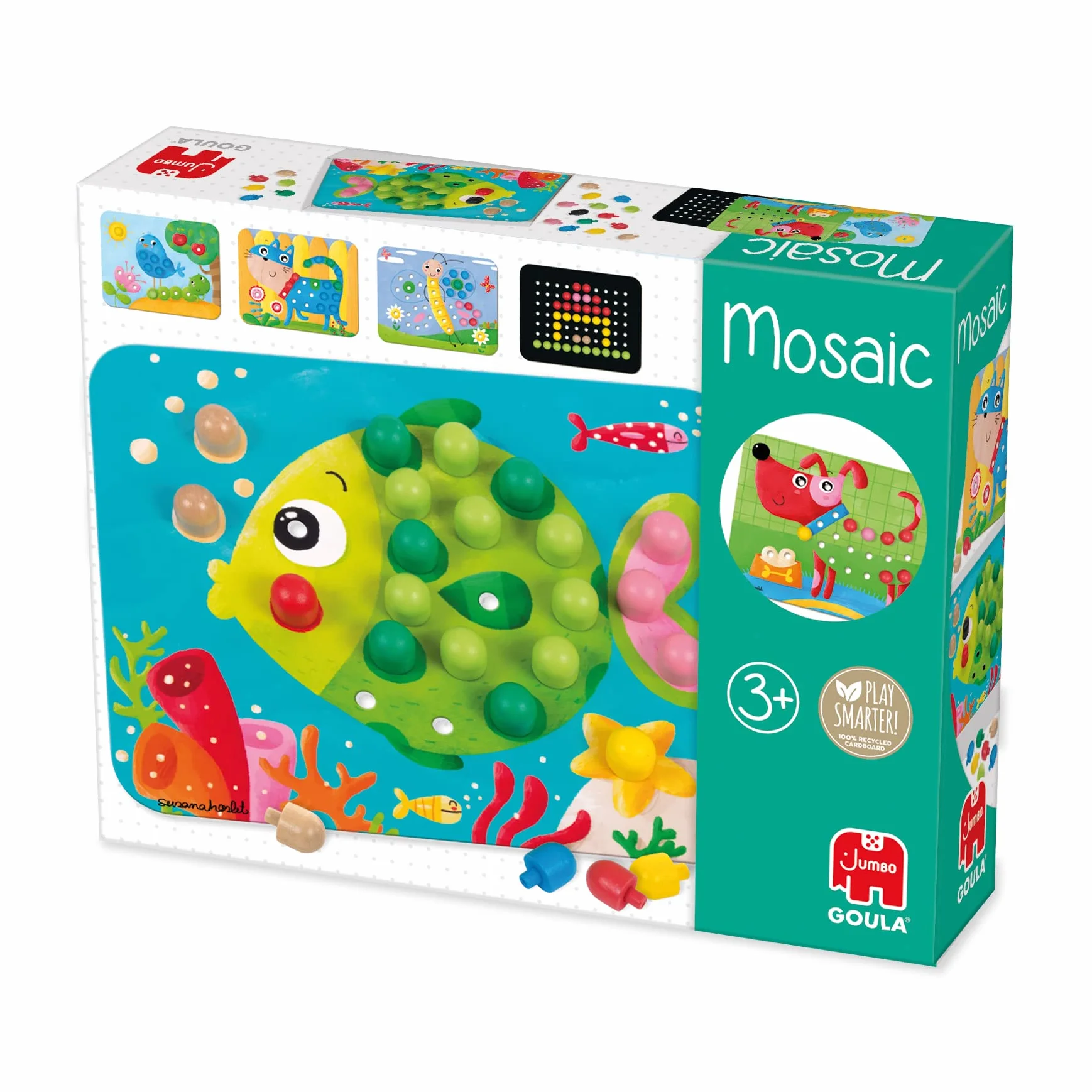 Jumbo Spiele D53136 – drewniana zabawka mozaikowa dla małych dzieci, od 3 lat