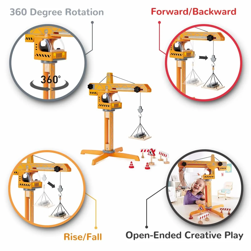 Hape E3011 Wooden Crane Lift