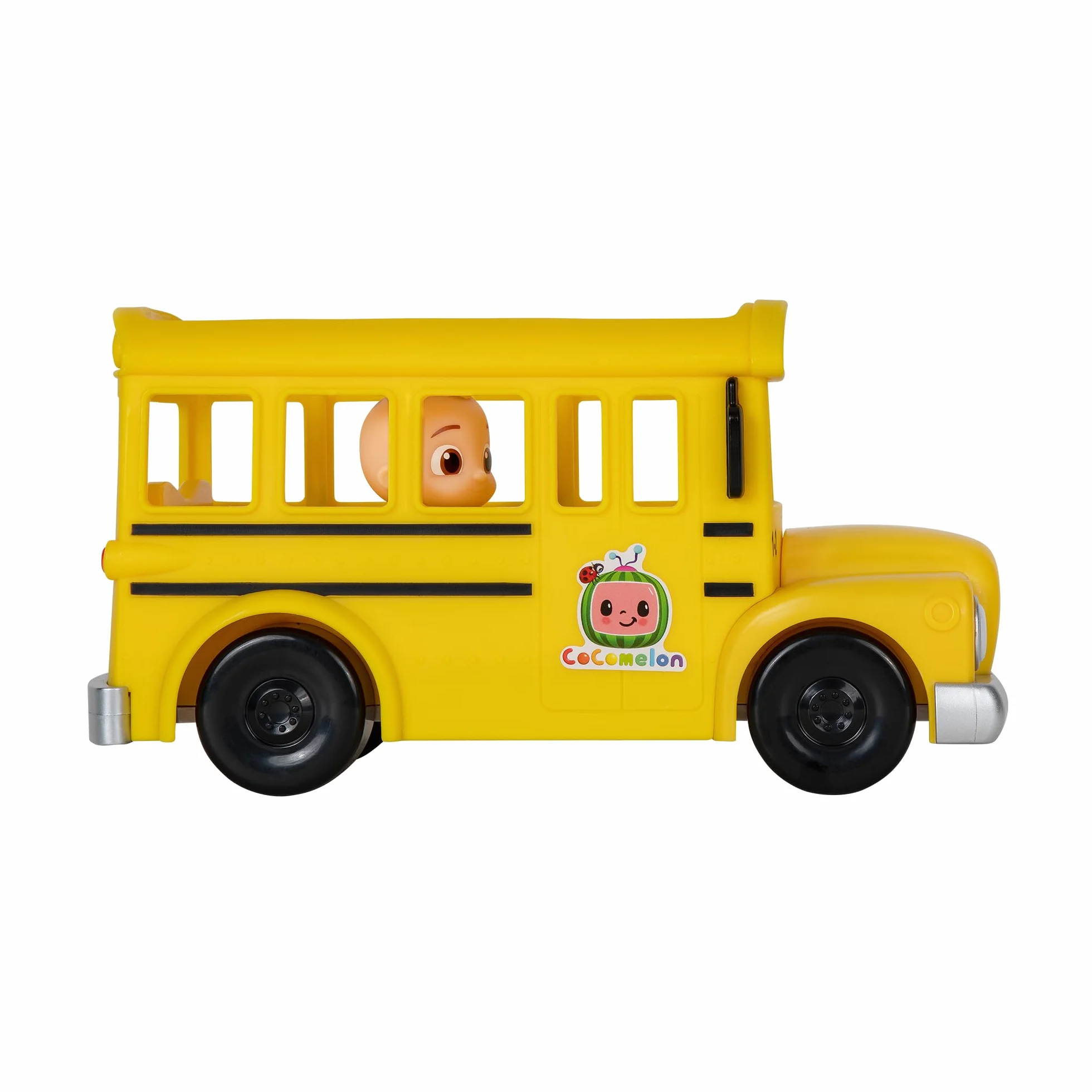 CoComelon Oficjalny muzyczny żółty autobus szkolny, odtwarza klipy z filmu „Wheels on The Bus” z wyjmowaną figurką JJ - zabawki postaci dla niemowląt, małych dzieci i dzieci