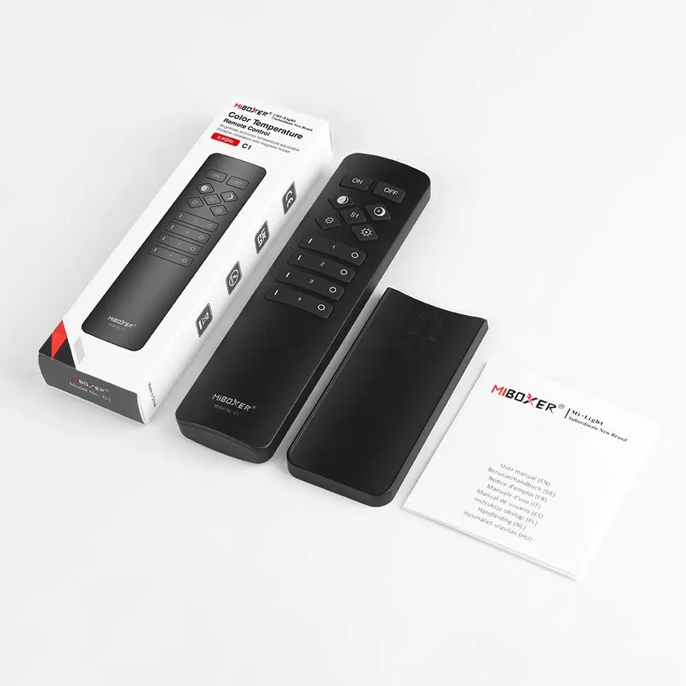 LIGHTEU®, MiBoxer 2,4 GHz RF 4-strefowy kolor z temperaturą Dim Remote do kontrolera CCT LED Miboxer i lamp, C1