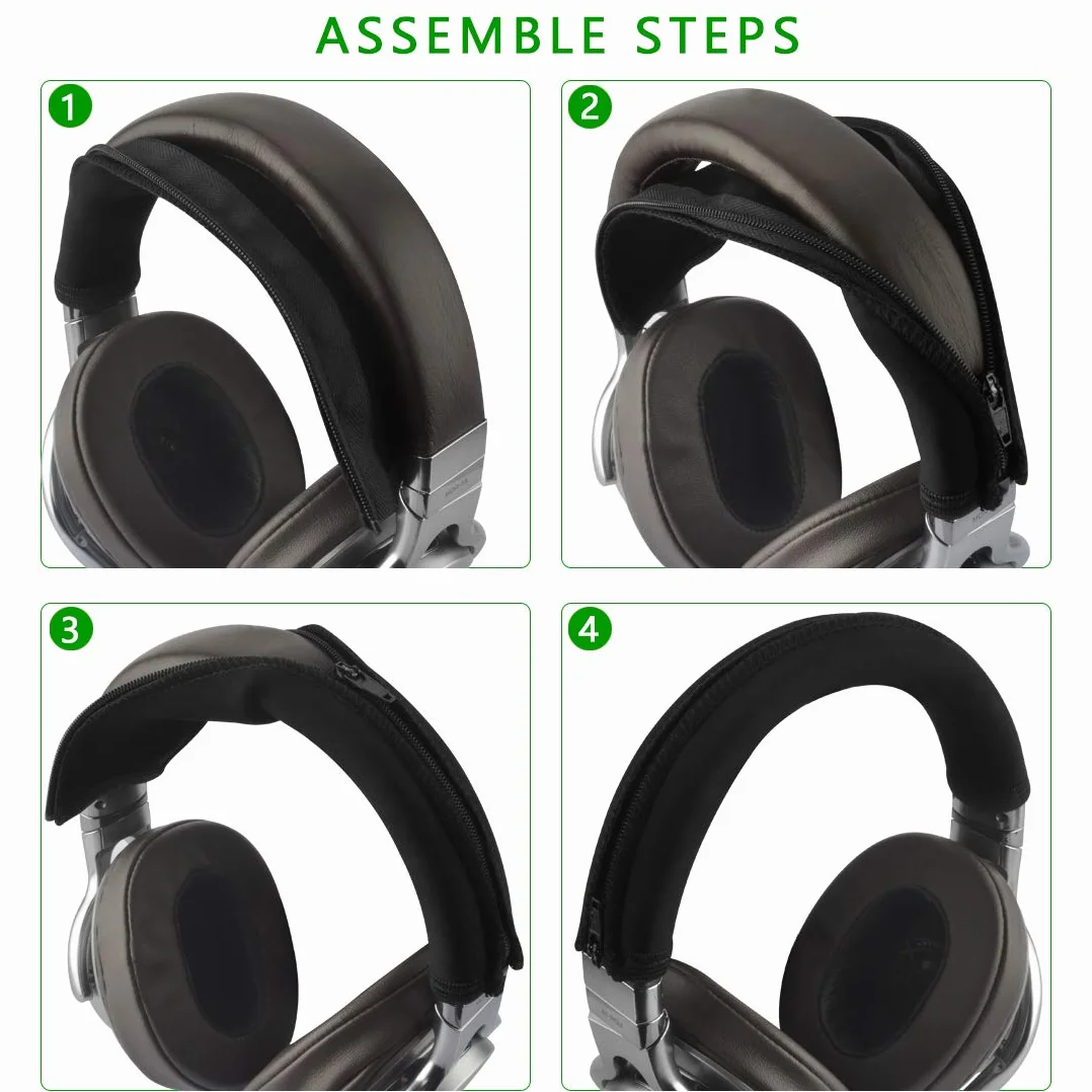 Geekria Flex materiałowa osłona na pałąk słuchawkowy kompatybilna z Sony MDR-1ADAC/1ABT/1AM2/1R/1RNC/1RBT/1A, zamienny element naprawczy, łatwy montaż DIY (Czarny)