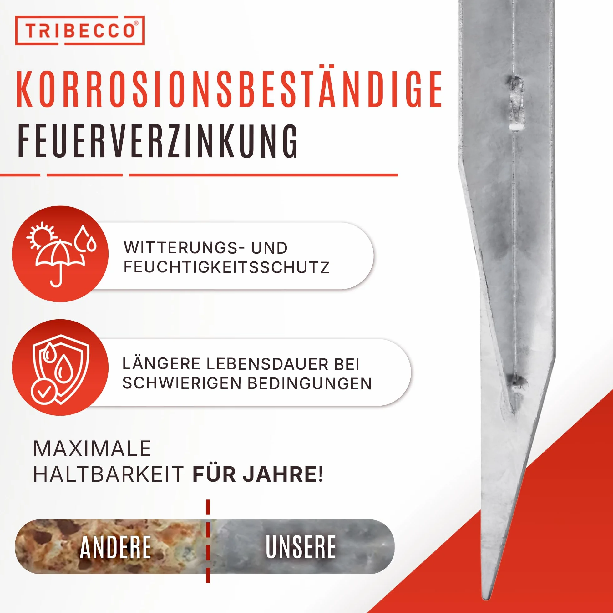 TRIBECCO® 4 x kotwa do huśtawki, kotwa gruntowa do huśtawki, do stabilizacji, kotwy gruntowe do domków zabaw, wież zabaw, huśtawek itd.