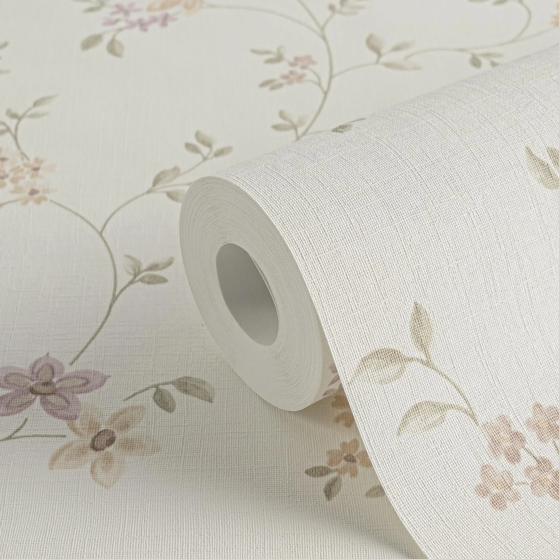A.S. Création tapeta na fizelinie - tapeta kwiatowa w wielu kolorach, zielona i kremowa - tapeta na fizelinie do różnych pomieszczeń - tapeta ścienna o wymiarach 10,05 m x 0,53 m