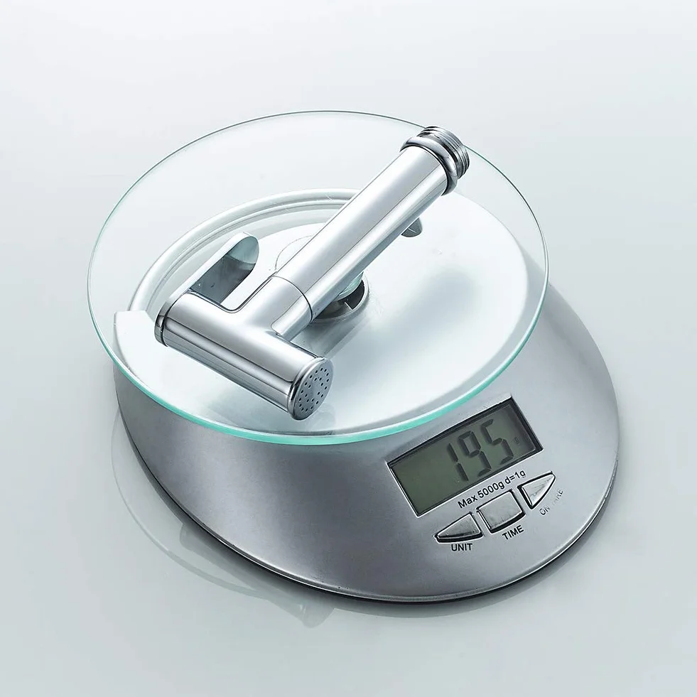 Ibergrif M20283 Bidet Opryskiwacz, Mosiądz Prysznic Artichoke dla WC, Chrome, Silver, Brak zaworu