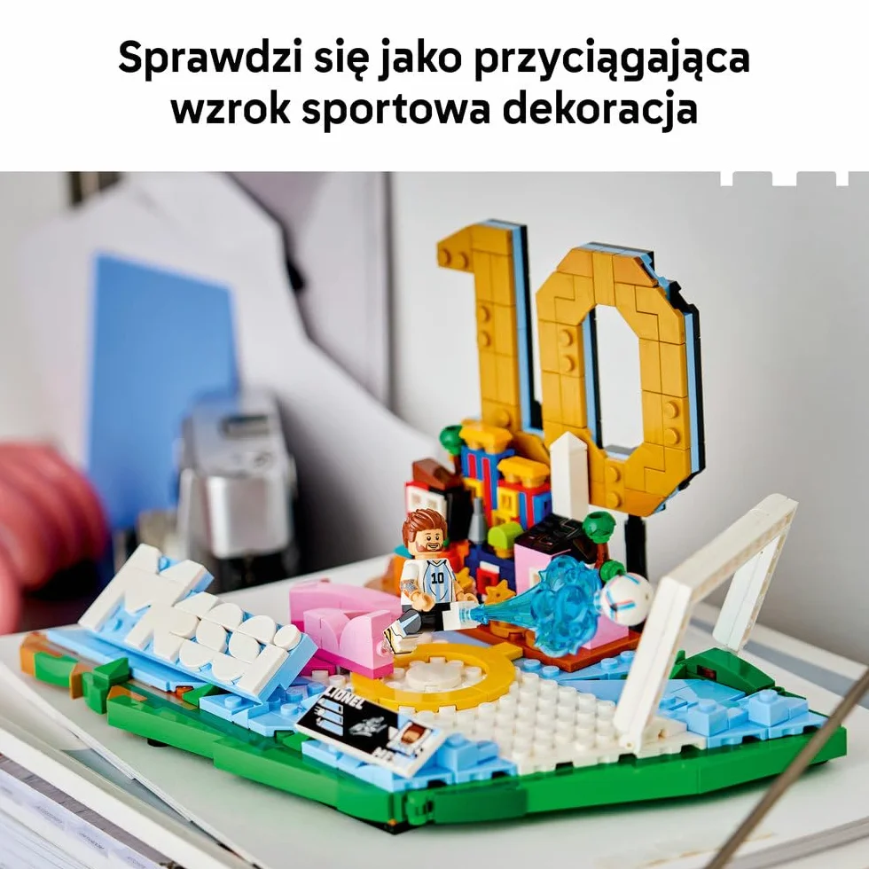 LEGO Editions Lionel Messi Piłkarskie Momenty Zestaw Klocków Kolekcjonerska Płytka Minifigurka Sportowy Prezent 10 Lat 43011
