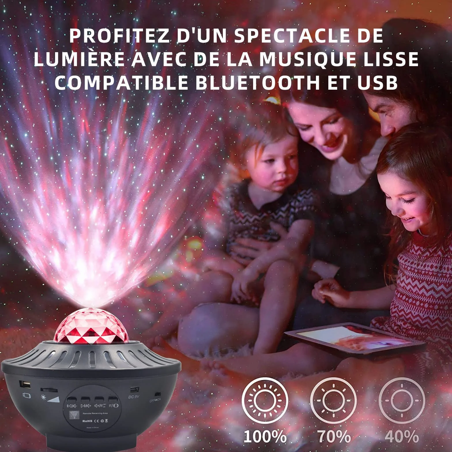 Projektor gwiaździste niebo, reflektor sufitowy LED, lampa sufitowa z projektorem wec, lampka nocna z projekcją gwiazd z pilotem. (czarny-01)