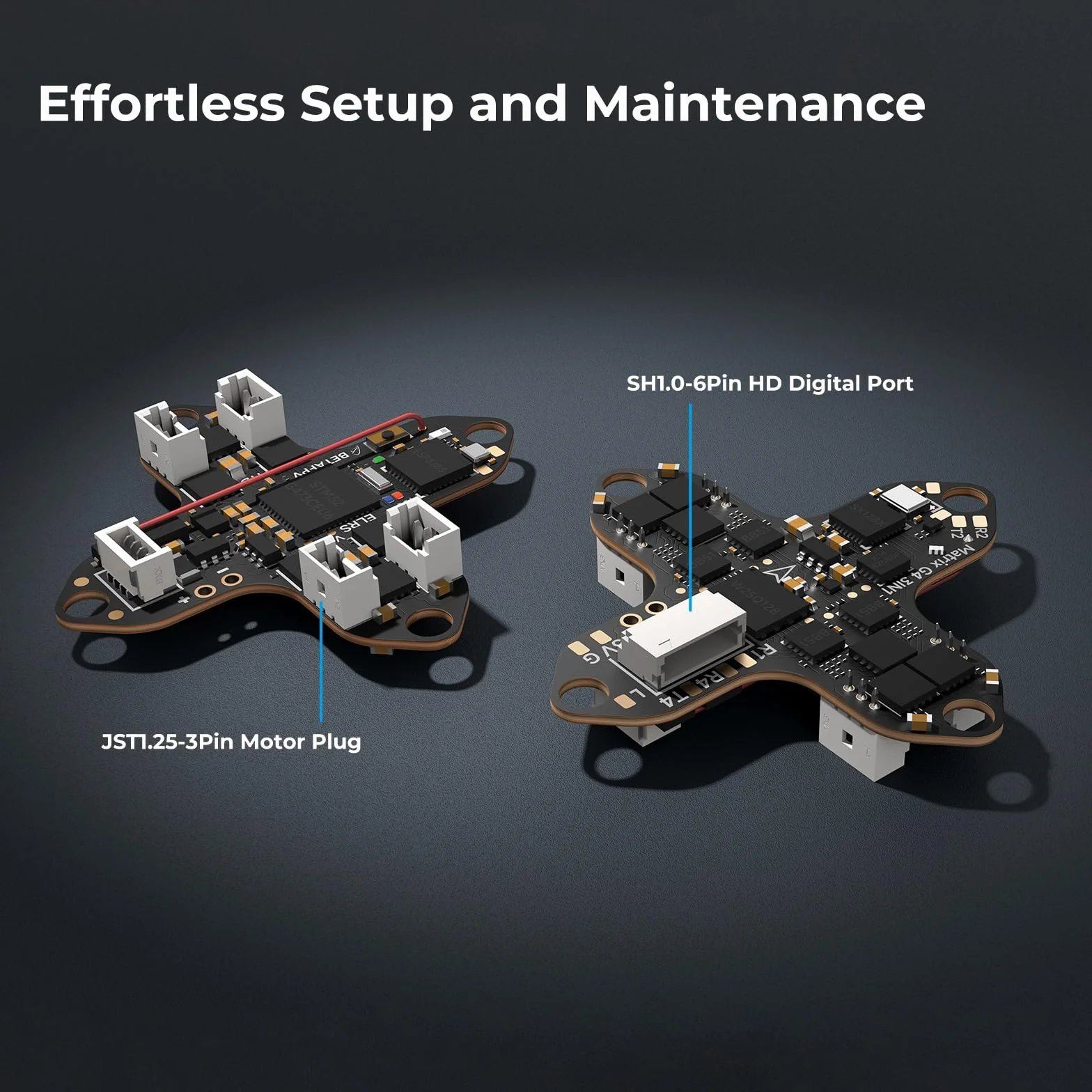 BETAFPV Matrix 1S G4 3IN1 HD bezszczotkowy FC, Serial ELRS RX 5V 3A BEC, 12A ESC, 16MB Blackbox, SH1.0-6Pin Conn. do jednostki powietrznej O4