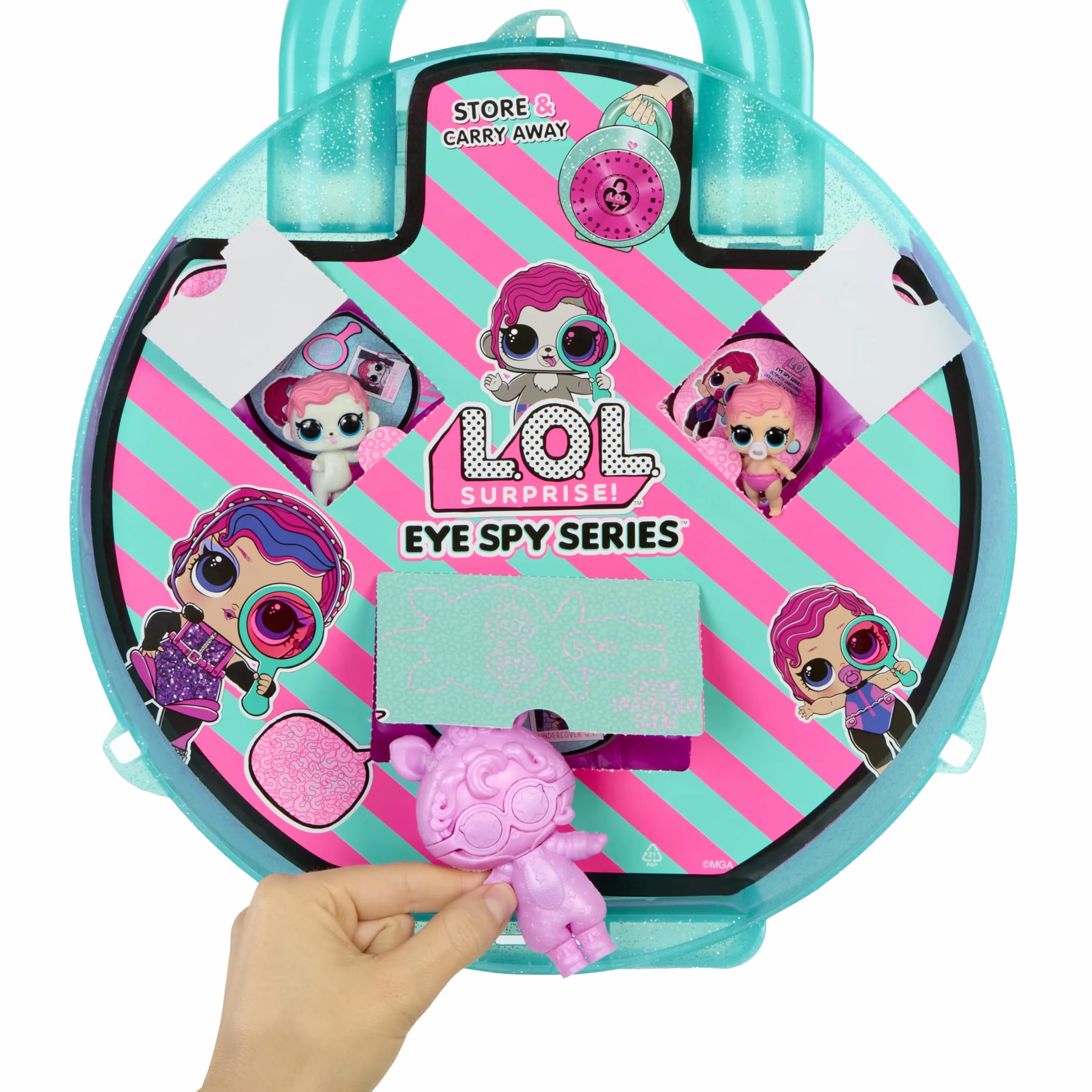 L.O.L. Surprise! Eye Spy Series Ultimate Unboxing – 3 Ekskluzywne Lalki, Opakowanie w Kształcie Kłódki, ponad 40 Niespodzianek do Odkrycia