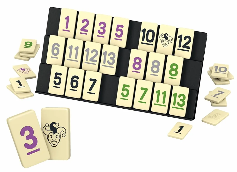 Schmidt Spiele MyRummy Classic Line, gra z dużymi kamieniami, metalowa puszka