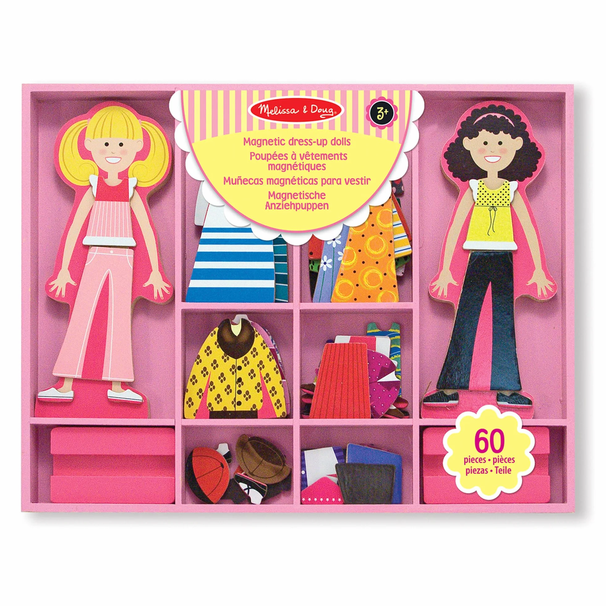 Melissa & Doug Abby & Emma Lalki do ubierania | Zestaw do zabawy w przebieranie | Drewniana zabawka kreatywna dla dzieci | Prezent dla chłopców i dziewczynek w wieku 3 4 5 6 lat