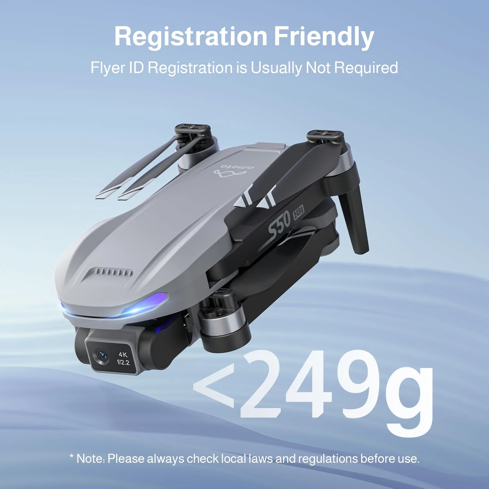Ameta S50 Lite Drone z Kamerą 4K GPS FPV, 50 Minut Czasu Lotu, <249g