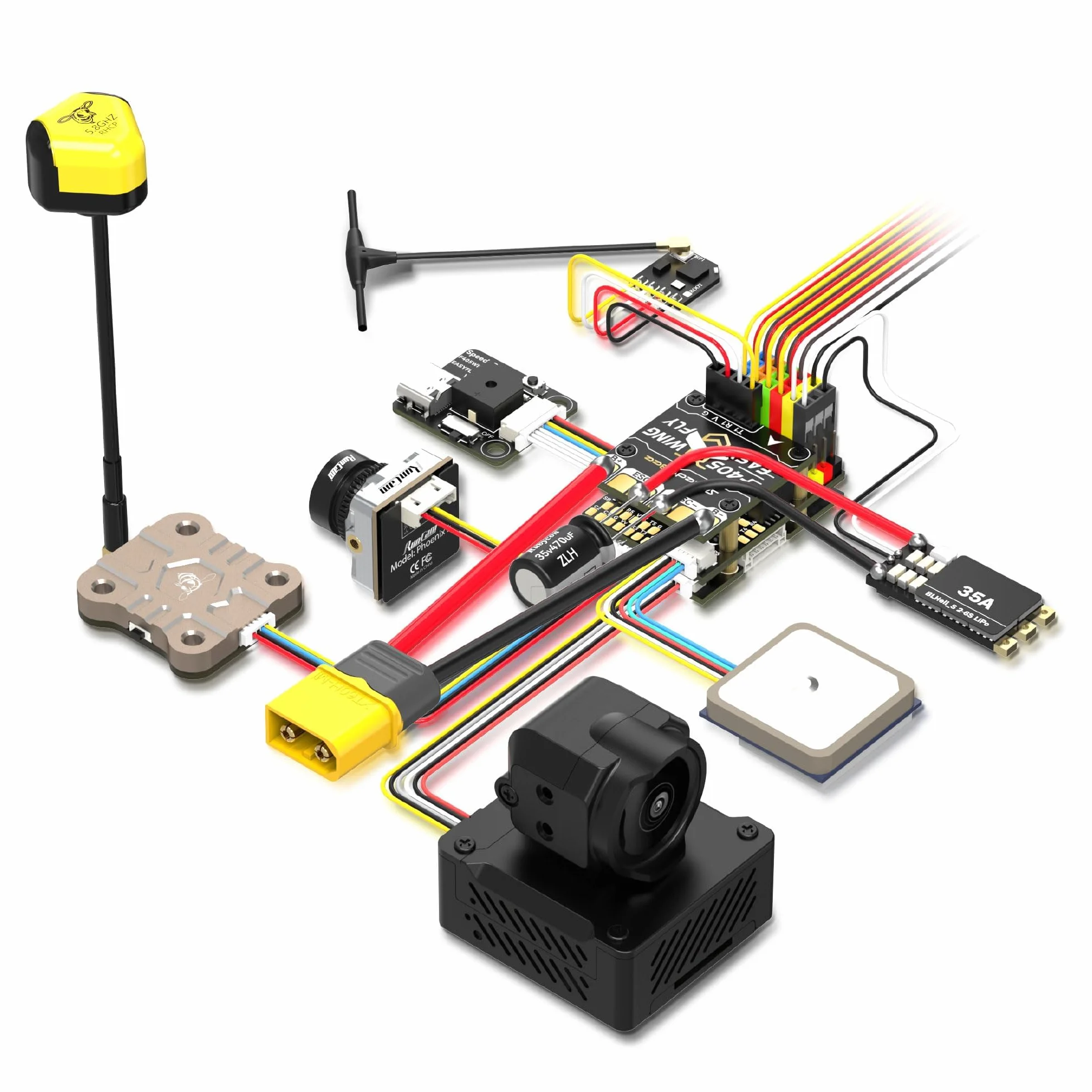 Speedybee F405 Mini Fixed Wing Flight Controller, obsługa aplikacji INAV Ardupilot, bezprzewodowa, konfiguracja 11 PWM, bezlutowna, multilayer FC PDB Board