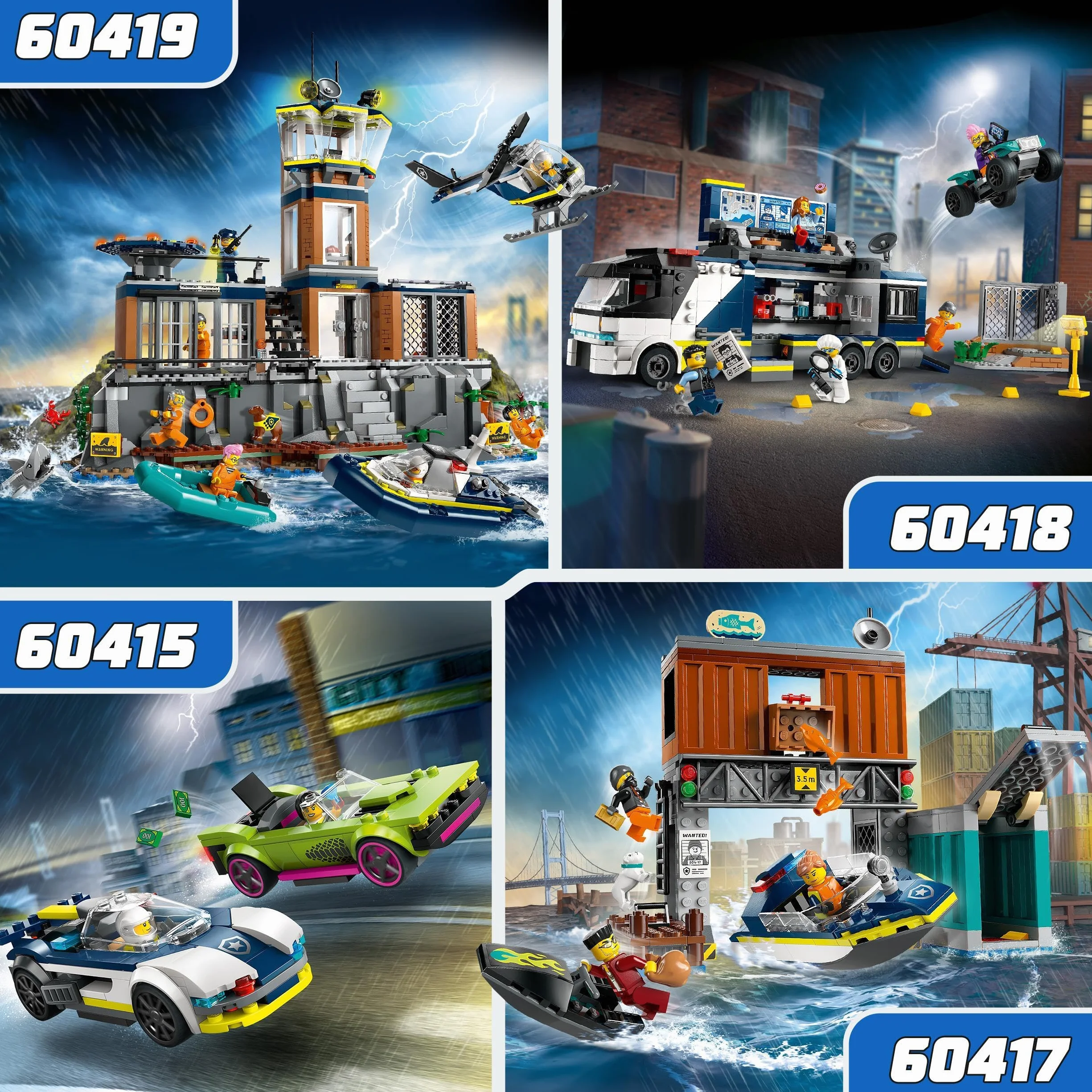 LEGO City Pościg radiowozu za muscle carem 60415 Zabawka do Zbudowania dla 6-latka z Minifigurkami