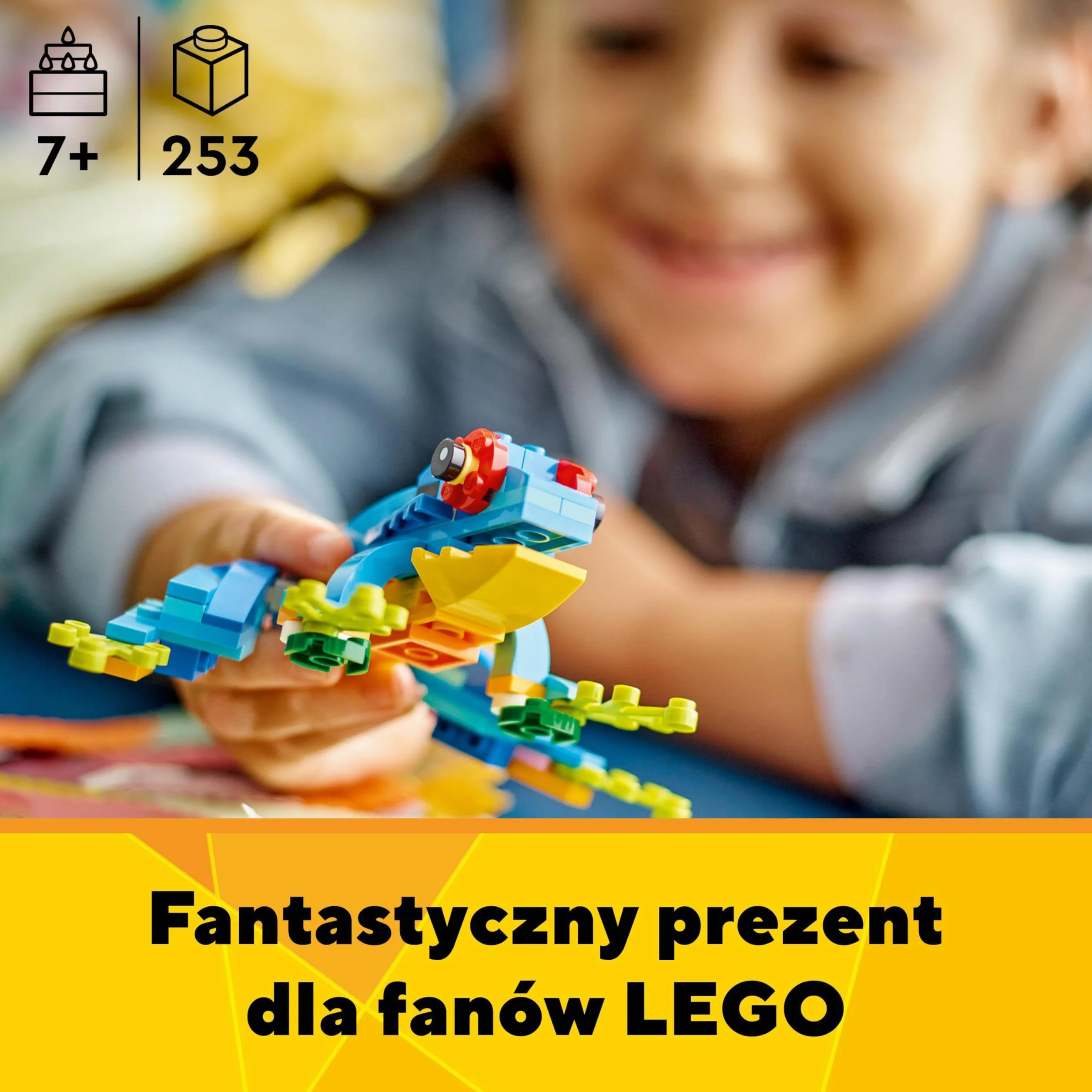 LEGO Creator 3 w 1 Egzotyczna papuga, Figurki Zwierząt z Klocków, Żaba i Ryba, Kreatywna Zabawka dla Dziecka do Budowania, Zestaw Edukacyjny, Prezent dla 7-latka, 31136