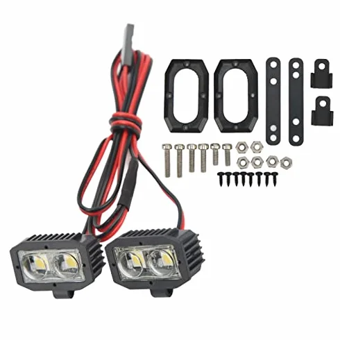 4 LED Białe Oświetlenie RC Reflektor, Złącze 2.54JR Zdejmowany Wspornik Reflektory DIY RC Spot Light dla 1/10 5 do 7,4V