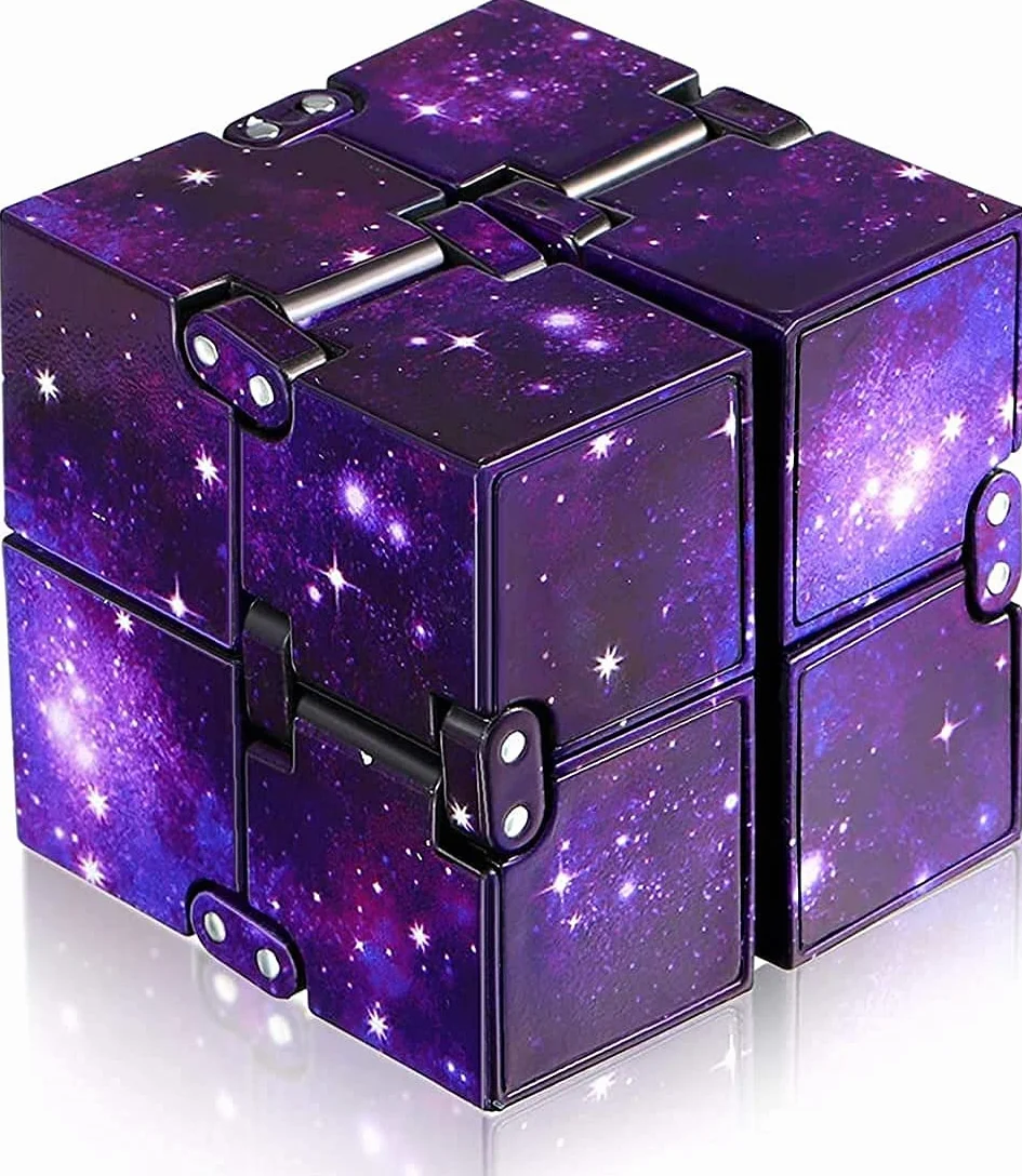 Infinity Cube, nieskończona kostka, zabawka Fidget antystresowa, do łagodzenia stresu i lęku relaksująca (fioletowa)
