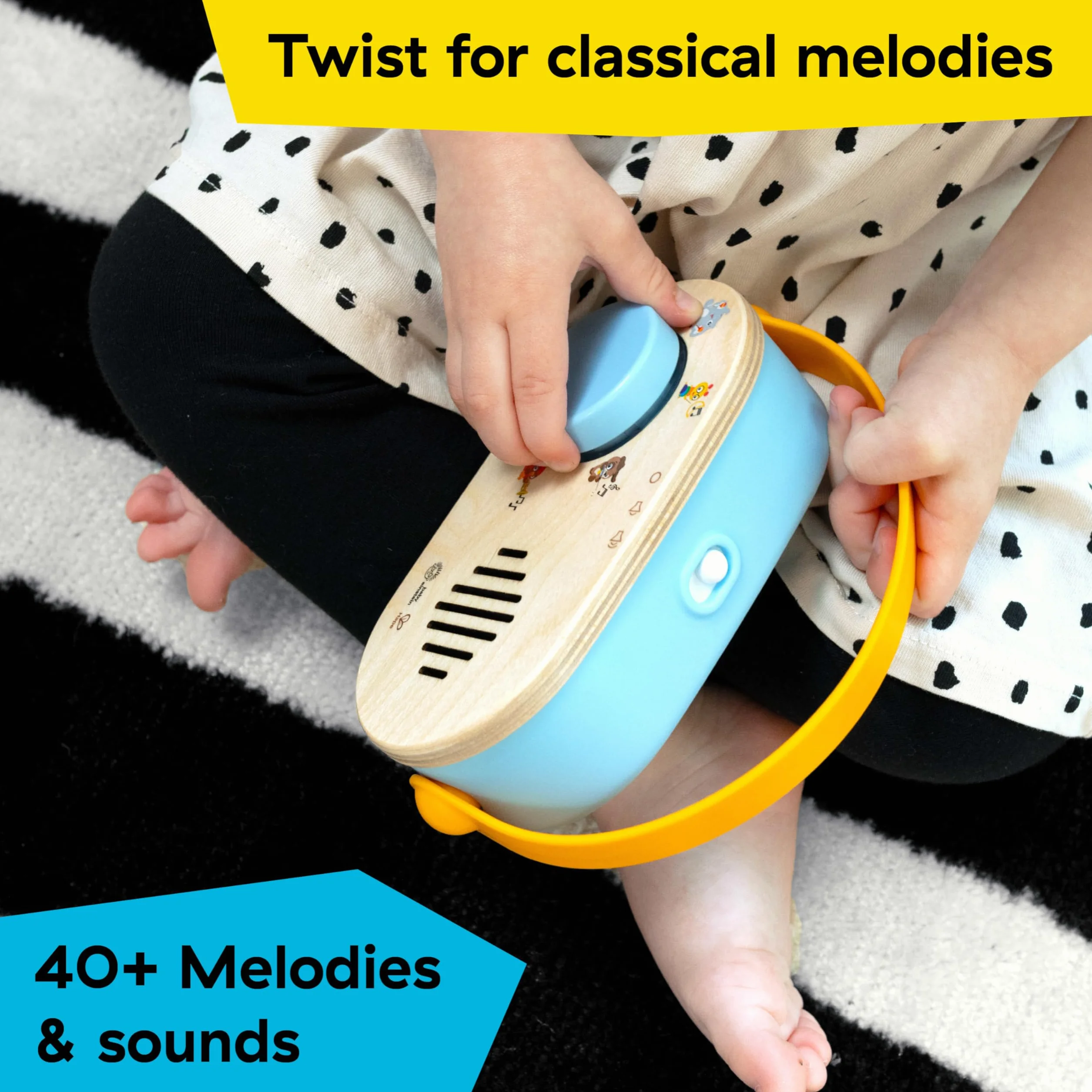 Baby Einstein + Hape, Discovery Radio, zabawka radiowa z muzyką i światłami, przez 6 miesięcy i dłużej